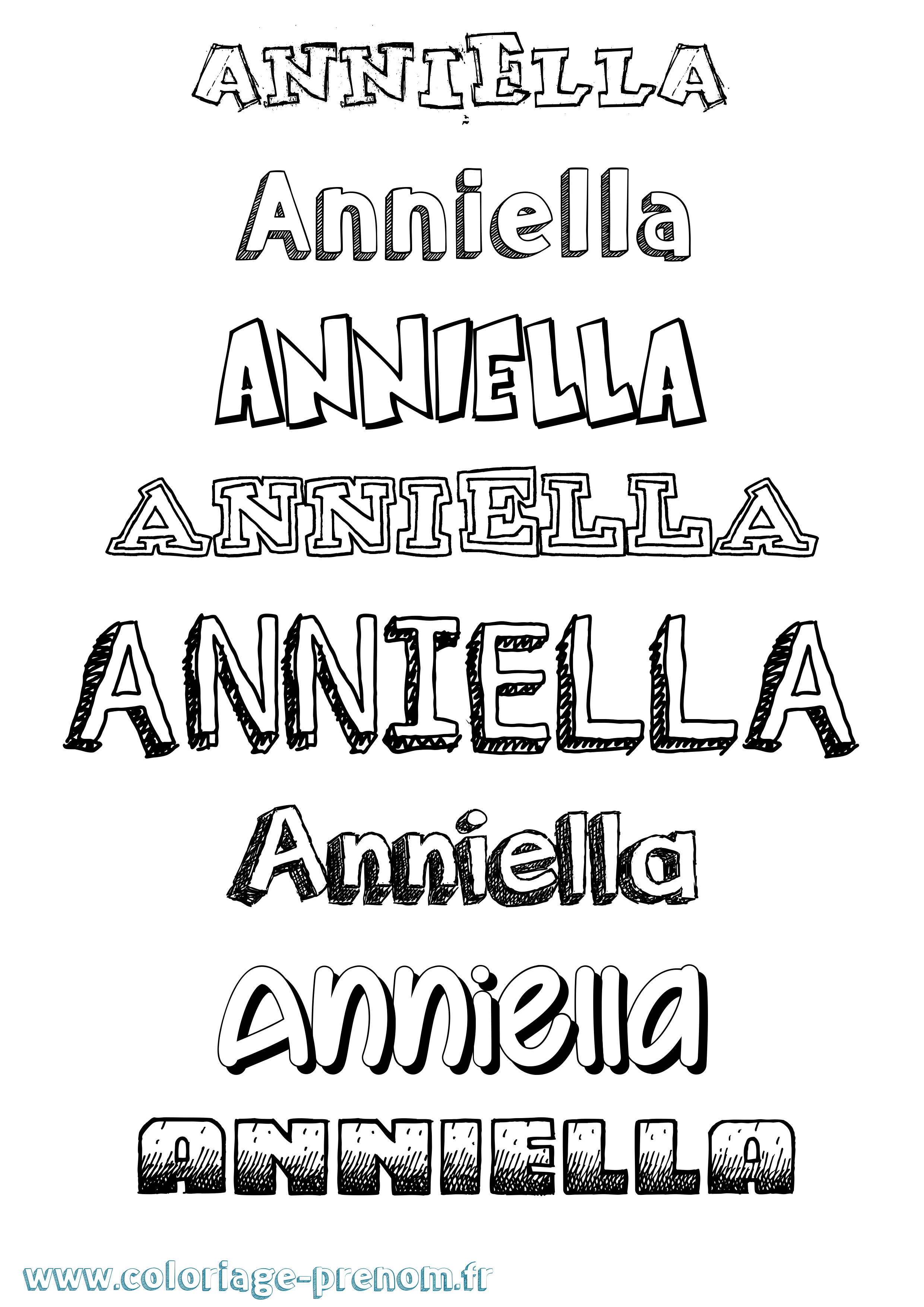 Coloriage Anniella Dessiné Coloriage prénom Anniella Dessiné