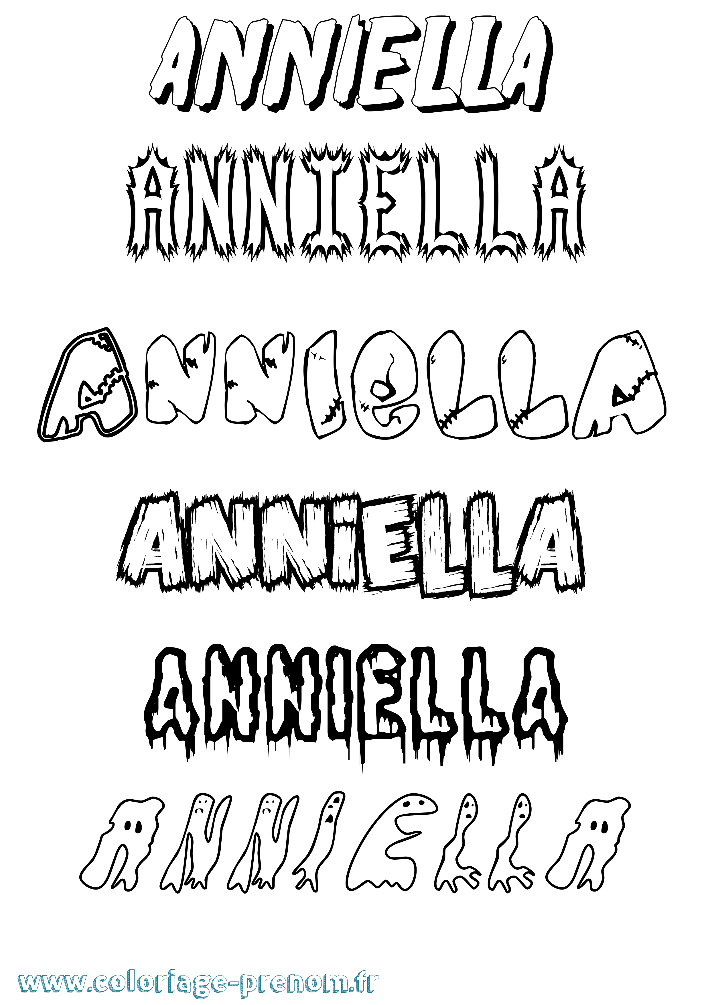 Coloriage Anniella Frisson Coloriage prénom Anniella Frisson