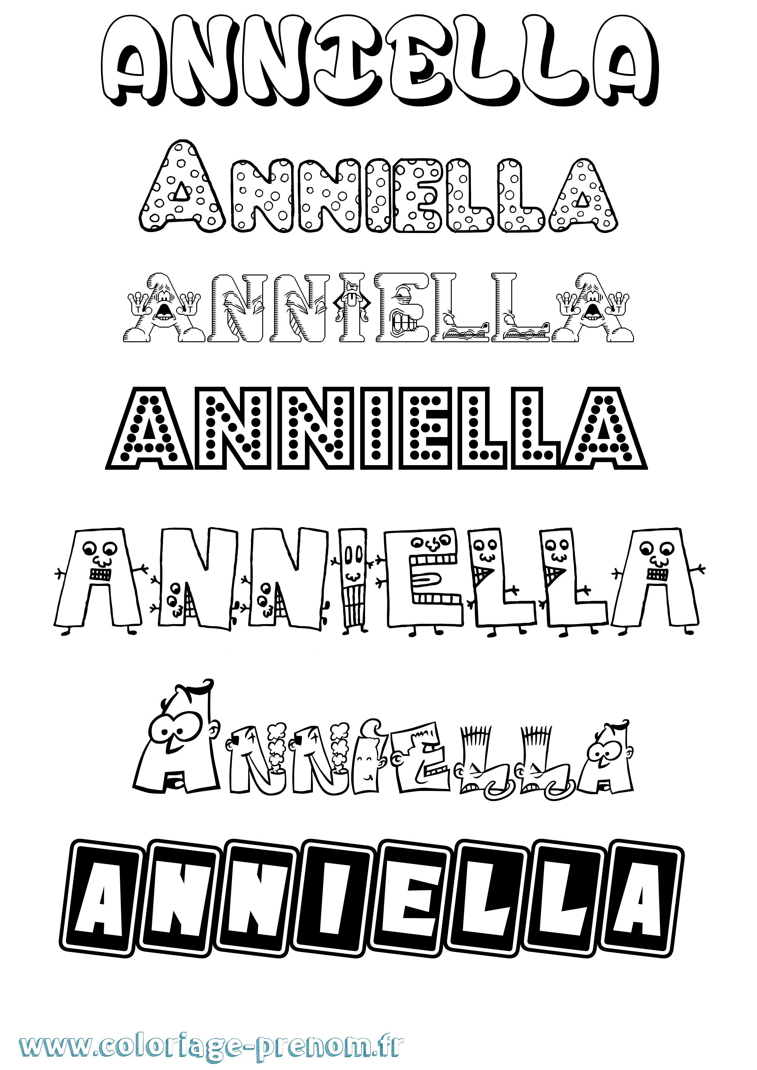 Coloriage Anniella Fun Coloriage prénom Anniella Fun