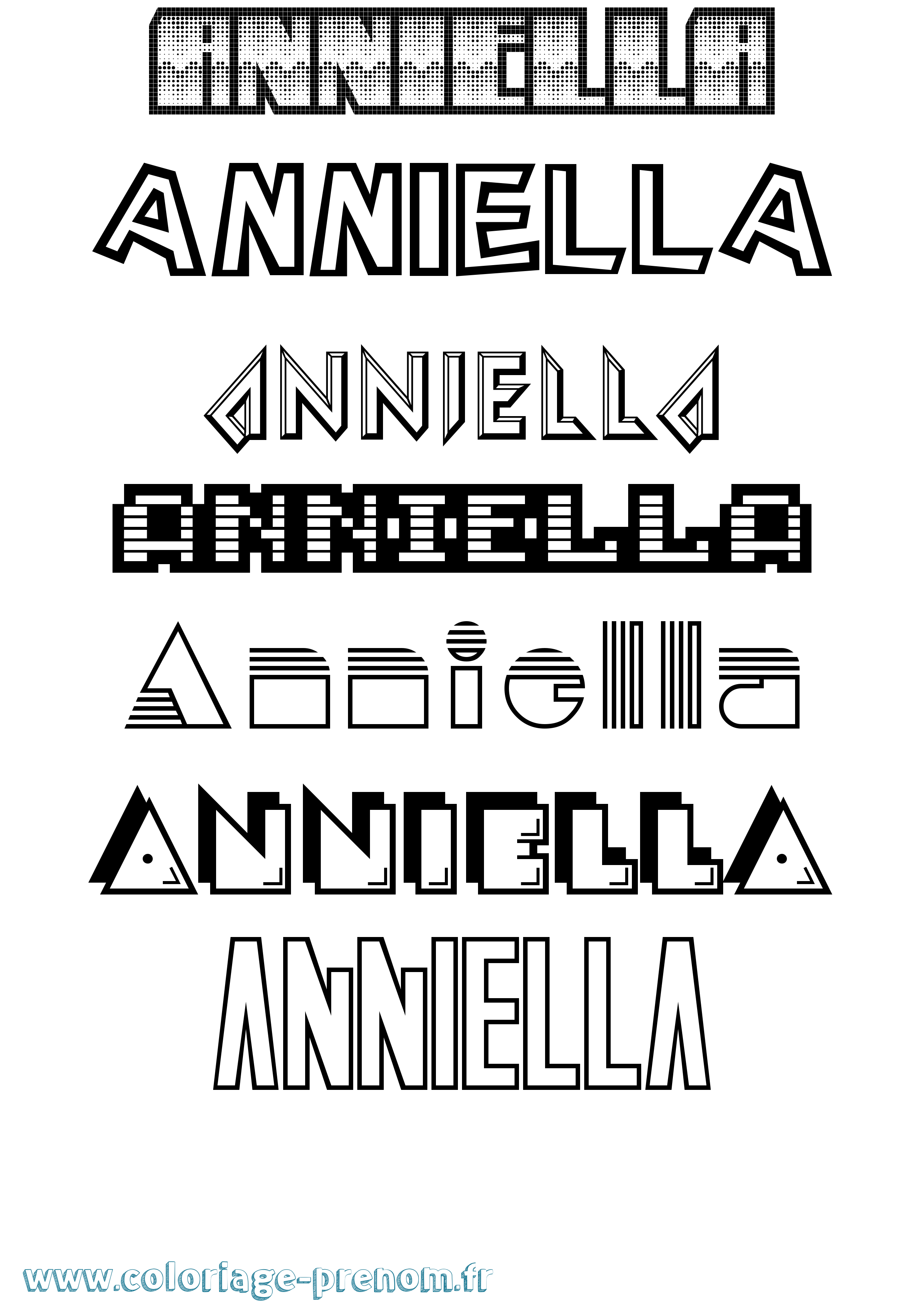 Coloriage Anniella Jeux Vidéos Coloriage prénom Anniella Jeux Vidéos