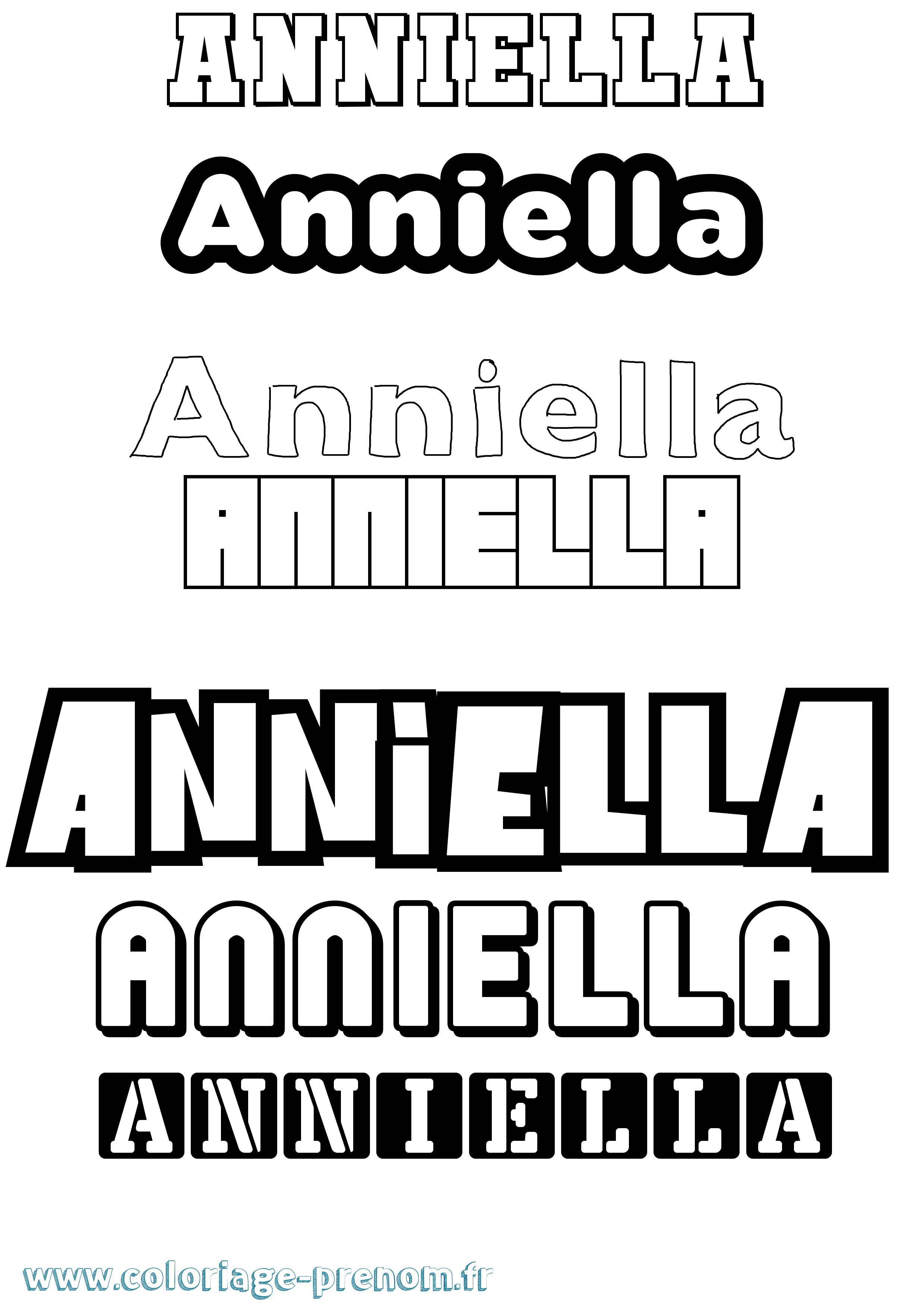 Coloriage Anniella Simple Coloriage prénom Anniella Simple