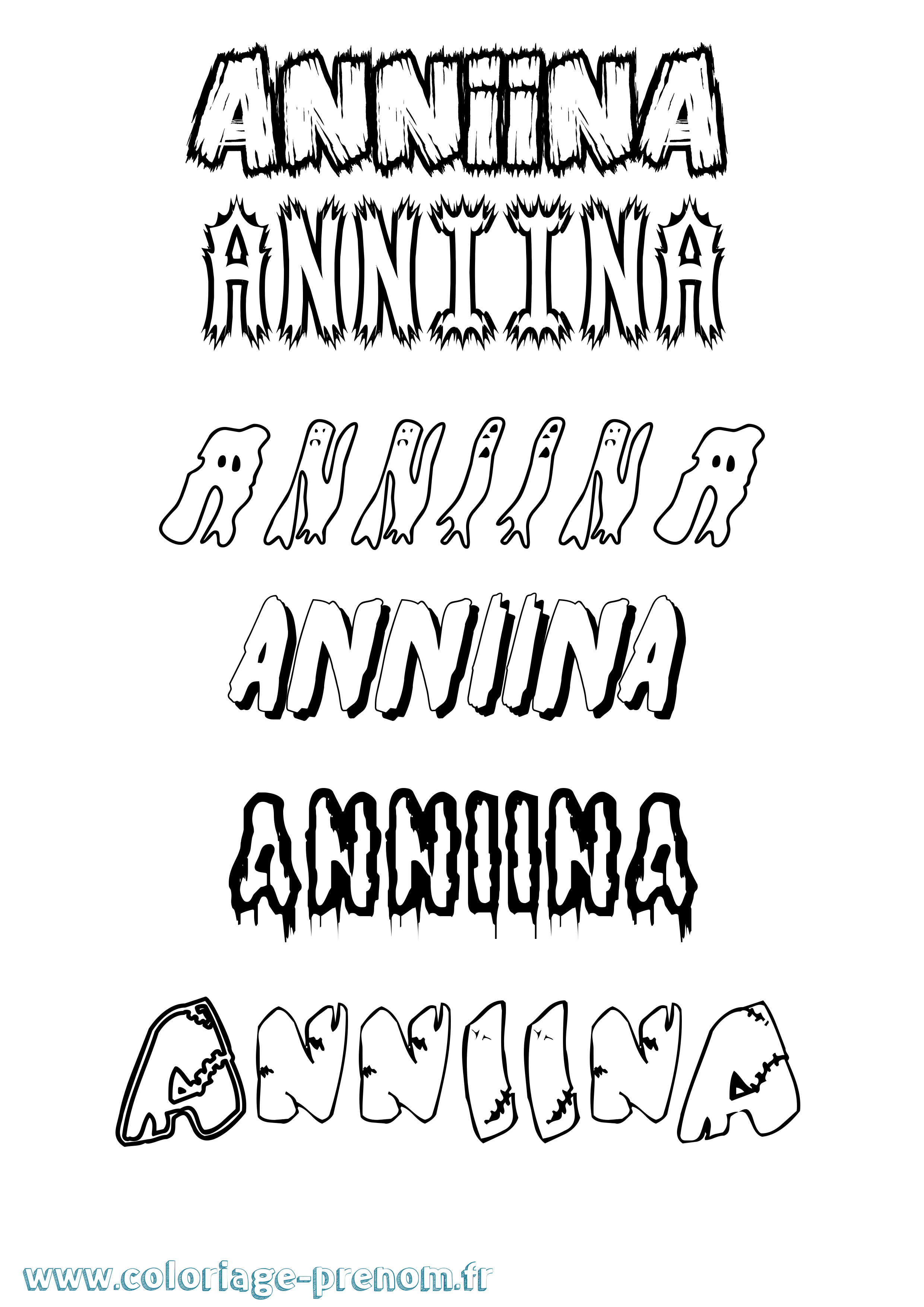 Coloriage Anniina Frisson Coloriage prénom Anniina Frisson