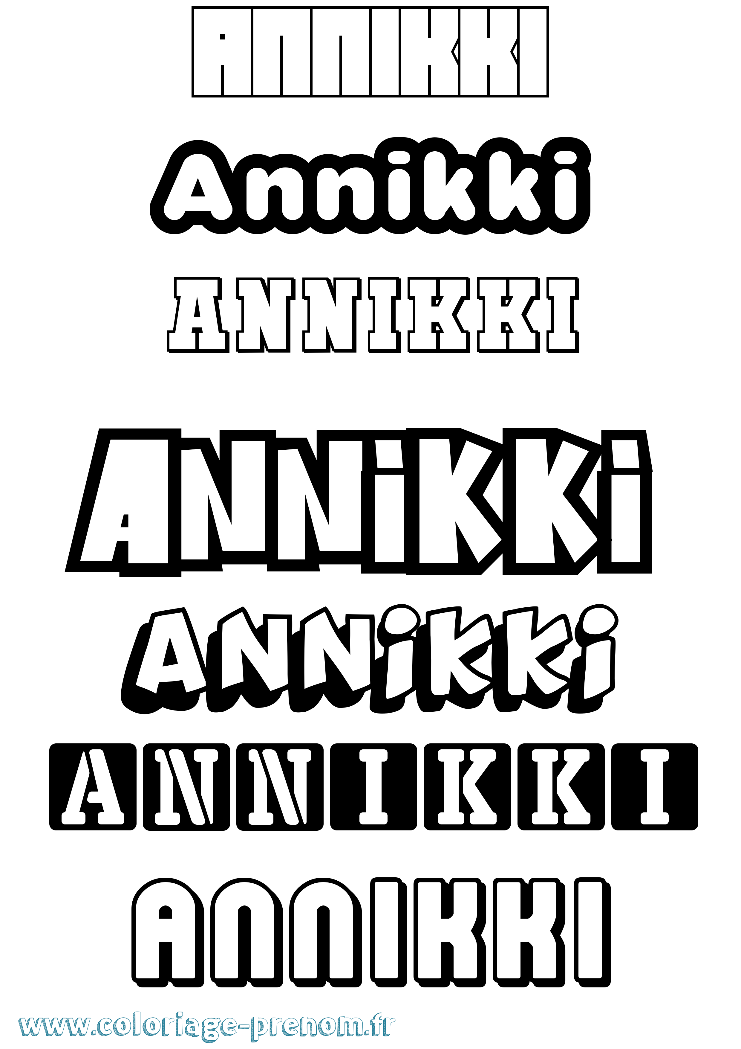 Coloriage Annikki Simple Coloriage prénom Annikki Simple