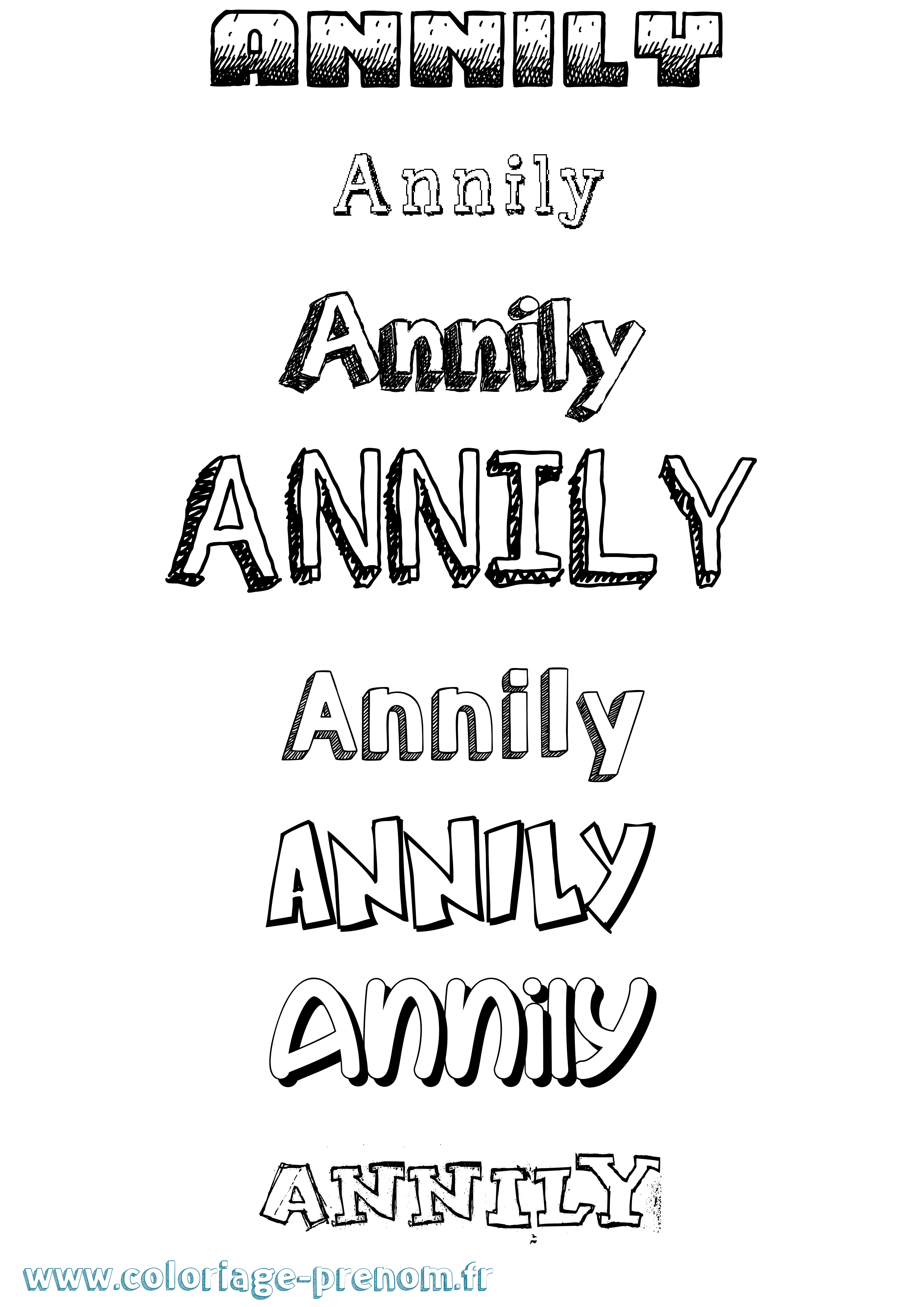 Coloriage Annily Dessiné Coloriage prénom Annily Dessiné