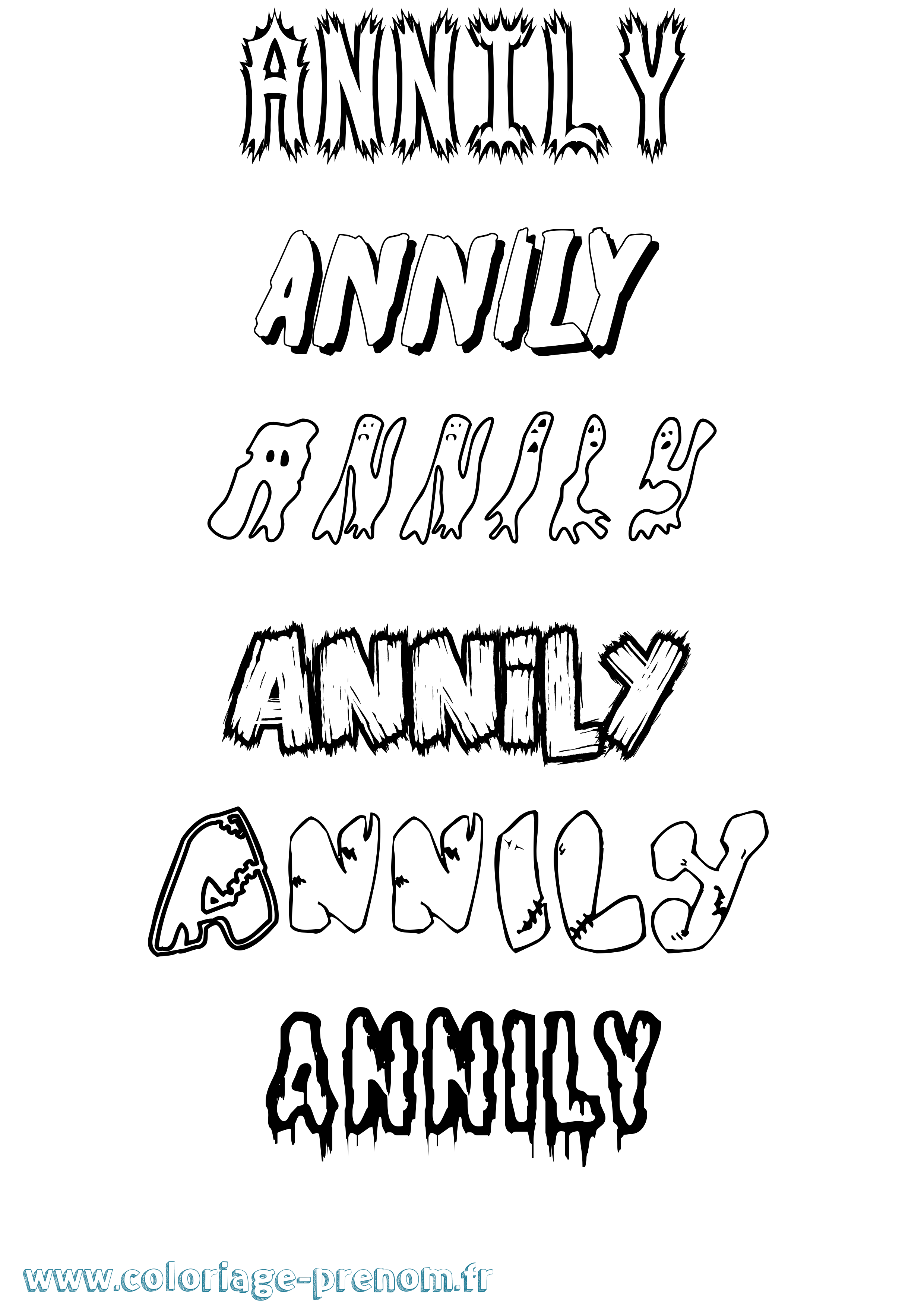 Coloriage Annily Frisson Coloriage prénom Annily Frisson
