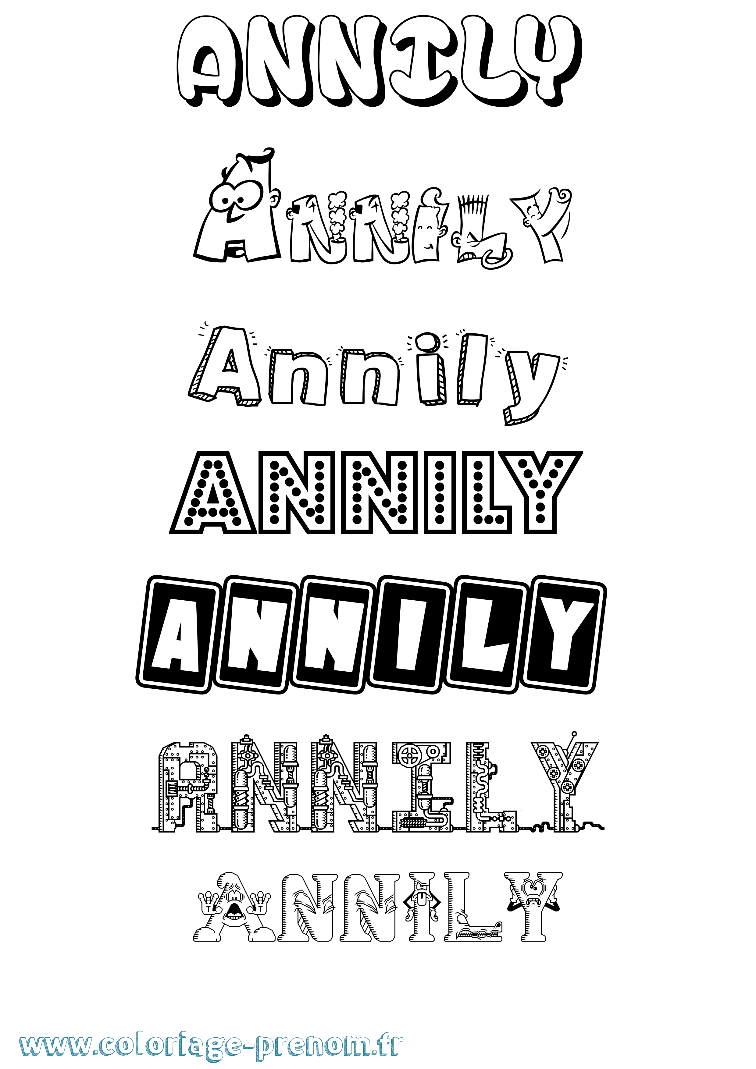 Coloriage Annily Fun Coloriage prénom Annily Fun
