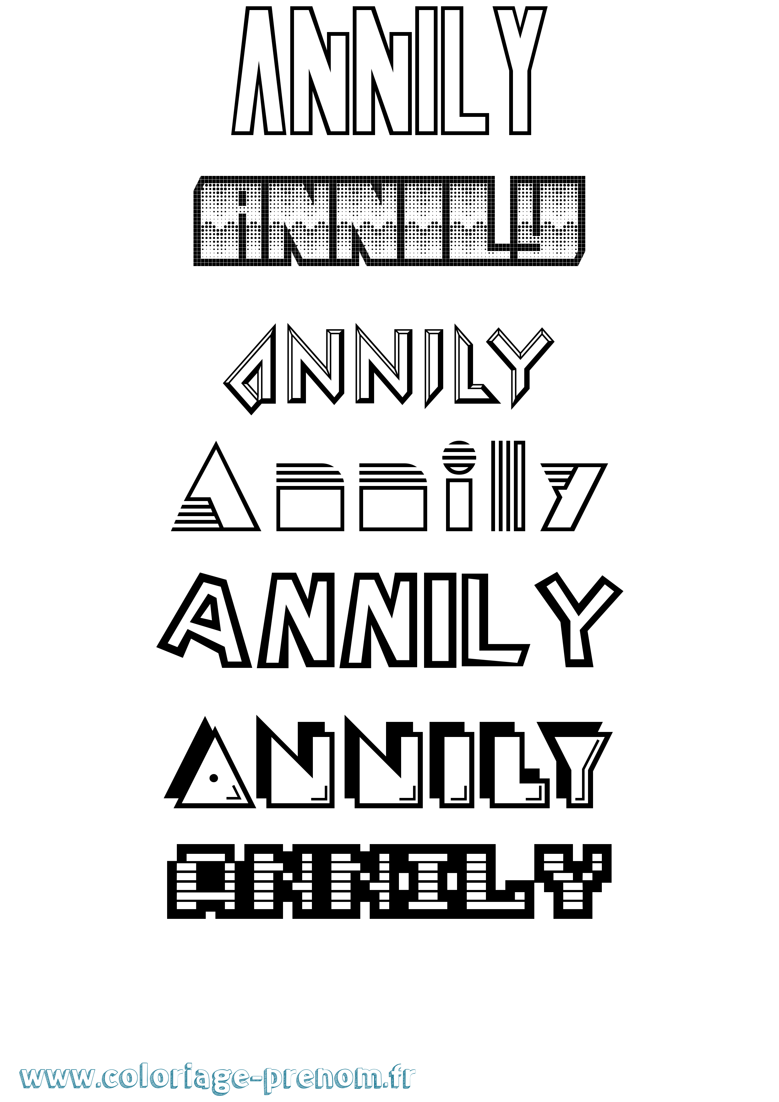 Coloriage Annily Jeux Vidéos Coloriage prénom Annily Jeux Vidéos
