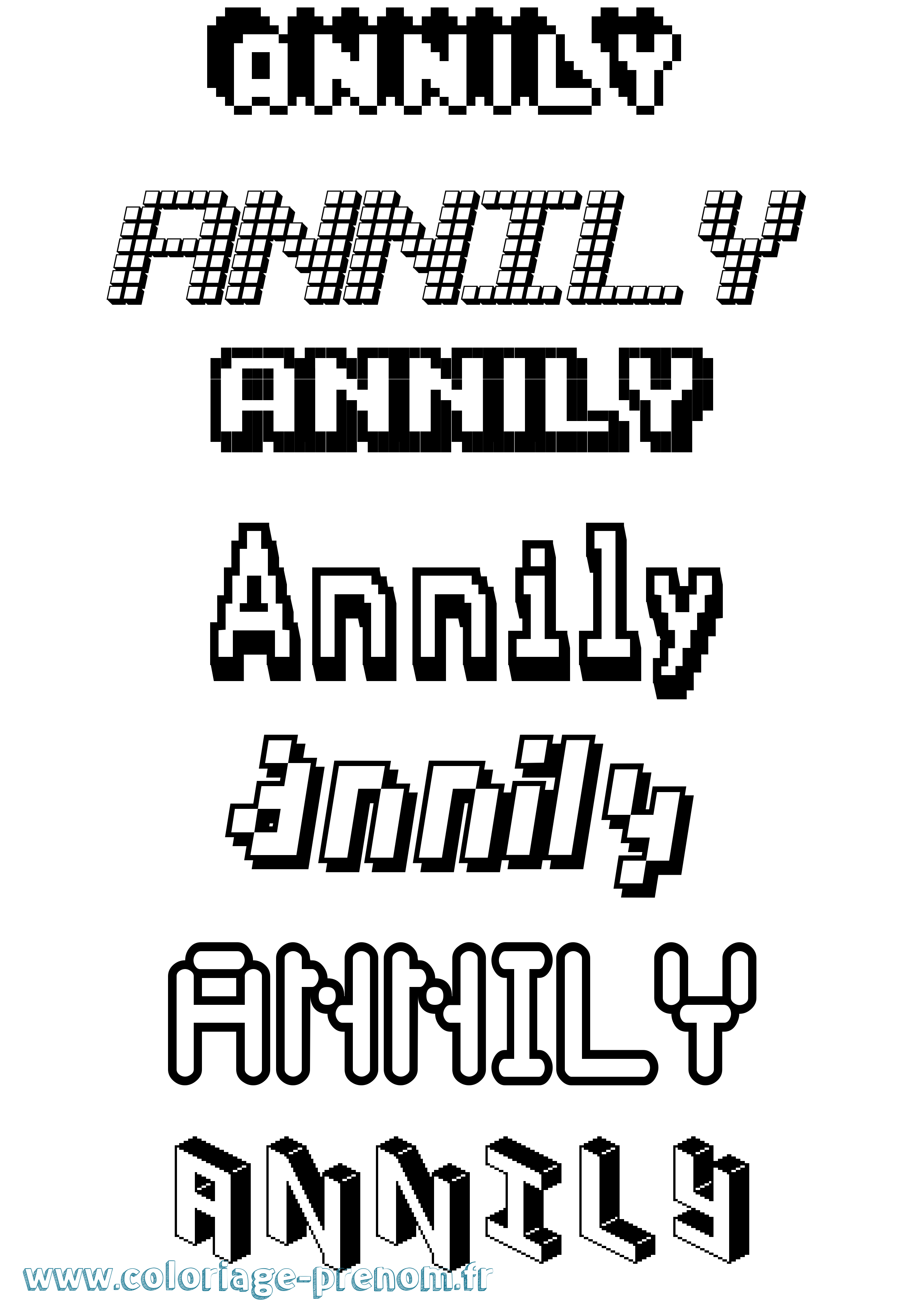 Coloriage Annily Pixel Coloriage prénom Annily Pixel