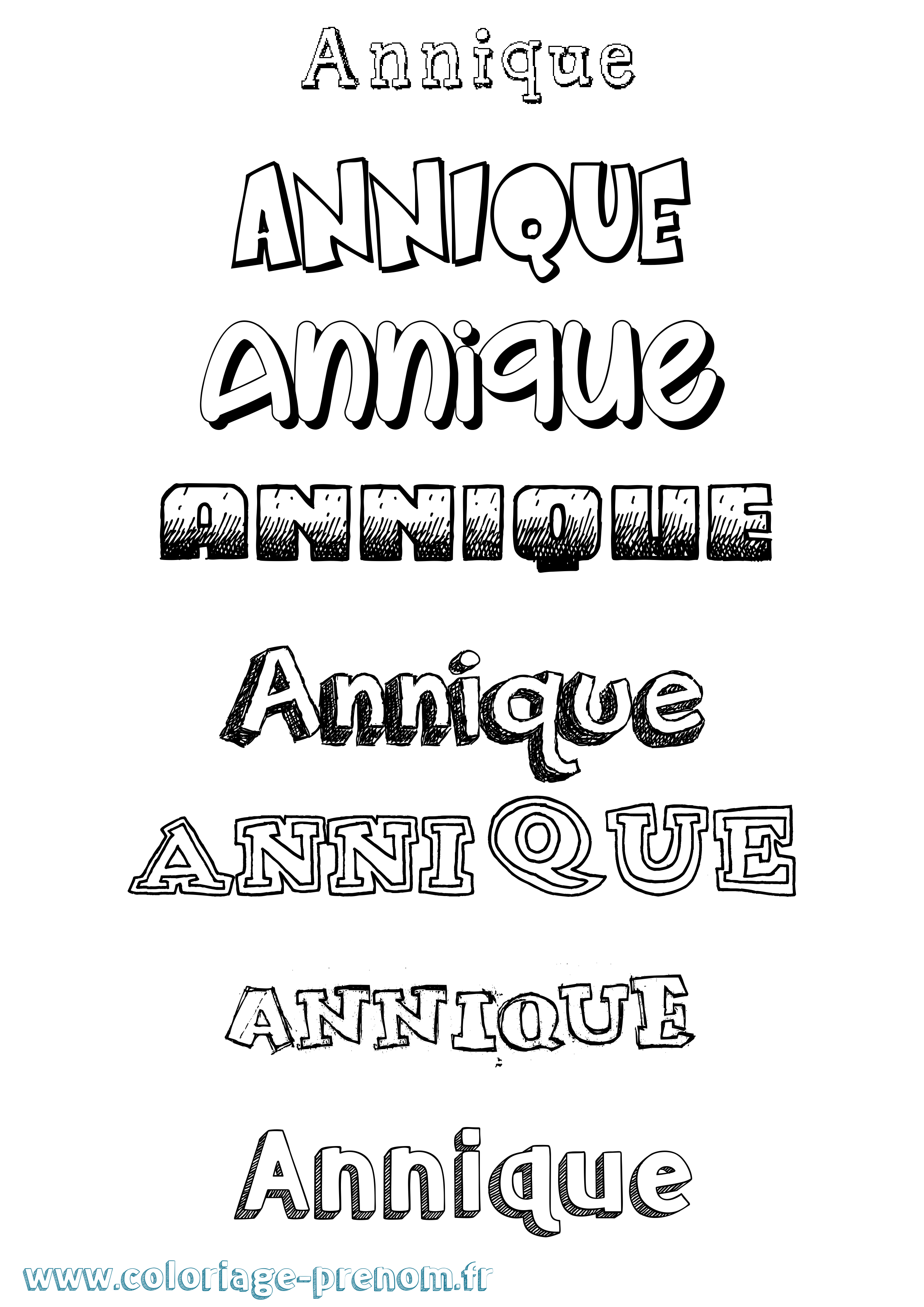 Coloriage Annique Dessiné Coloriage prénom Annique Dessiné