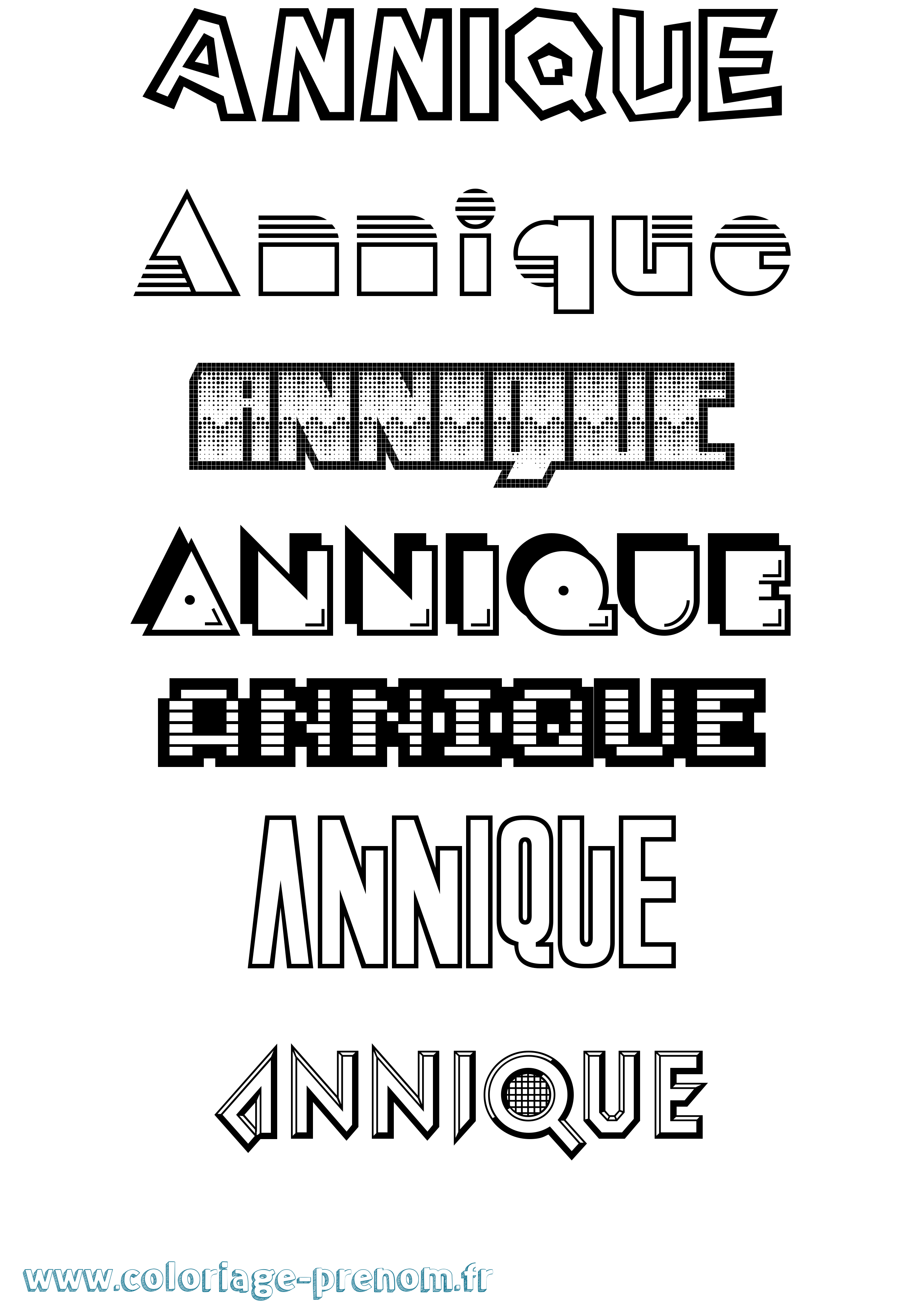 Coloriage Annique Jeux Vidéos Coloriage prénom Annique Jeux Vidéos