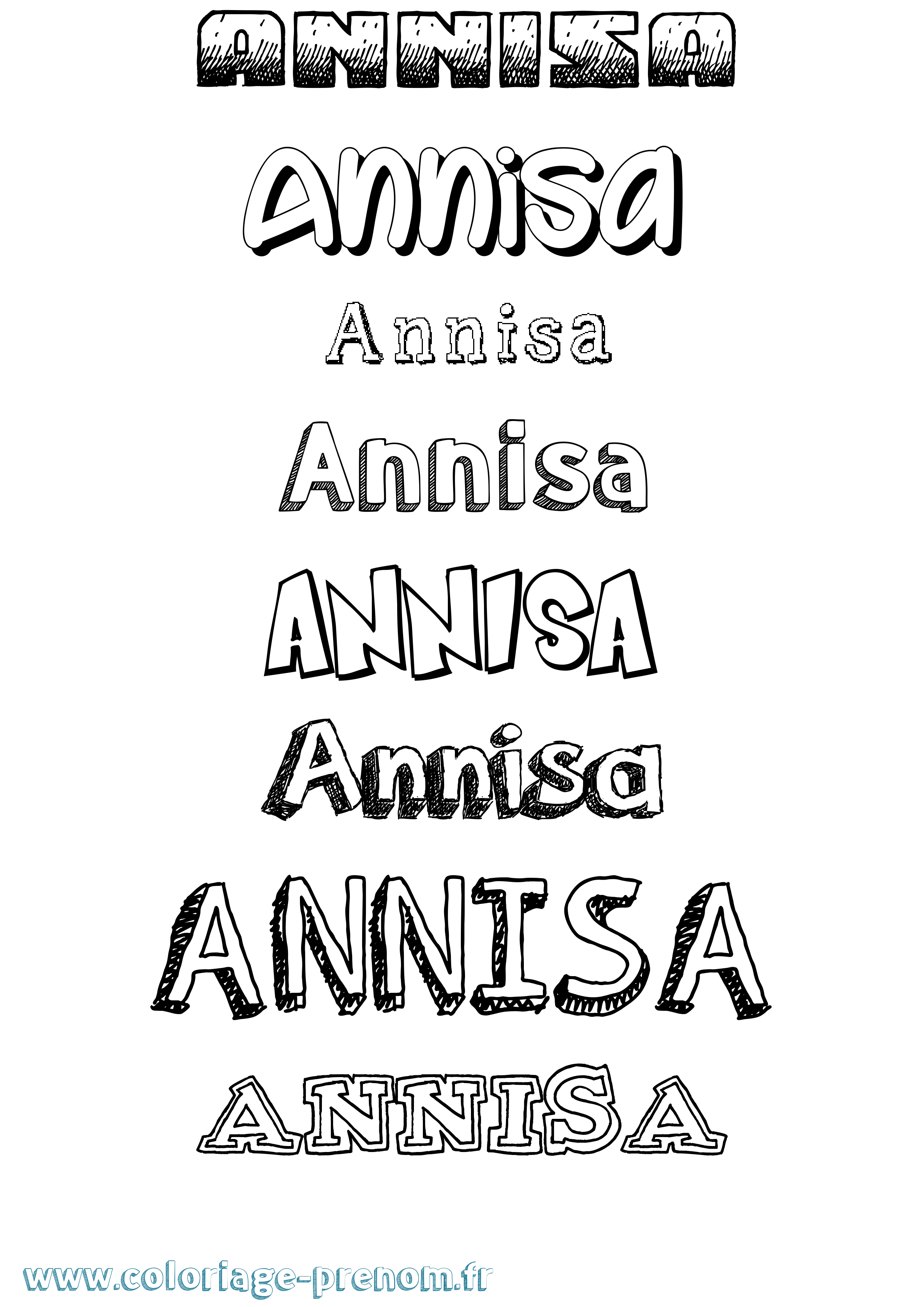 Coloriage Annisa Dessiné Coloriage prénom Annisa Dessiné