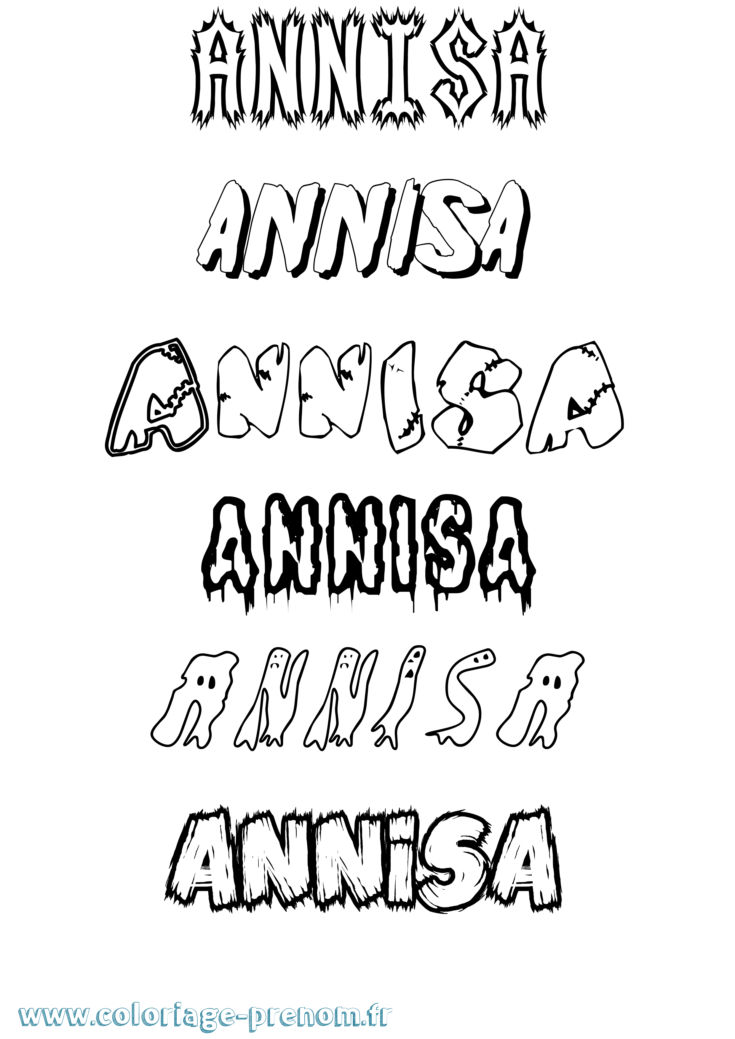 Coloriage Annisa Frisson Coloriage prénom Annisa Frisson