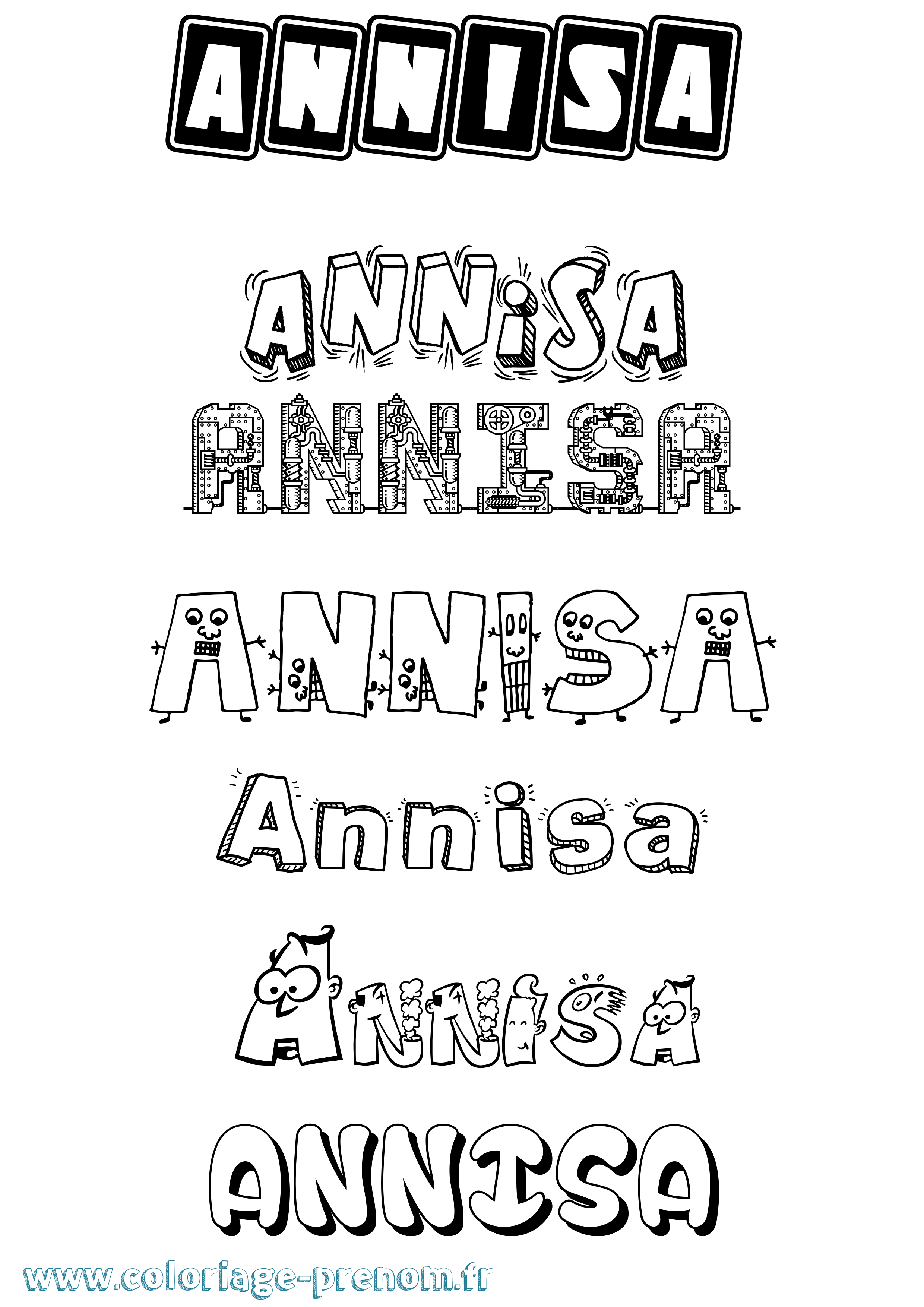Coloriage Annisa Fun Coloriage prénom Annisa Fun