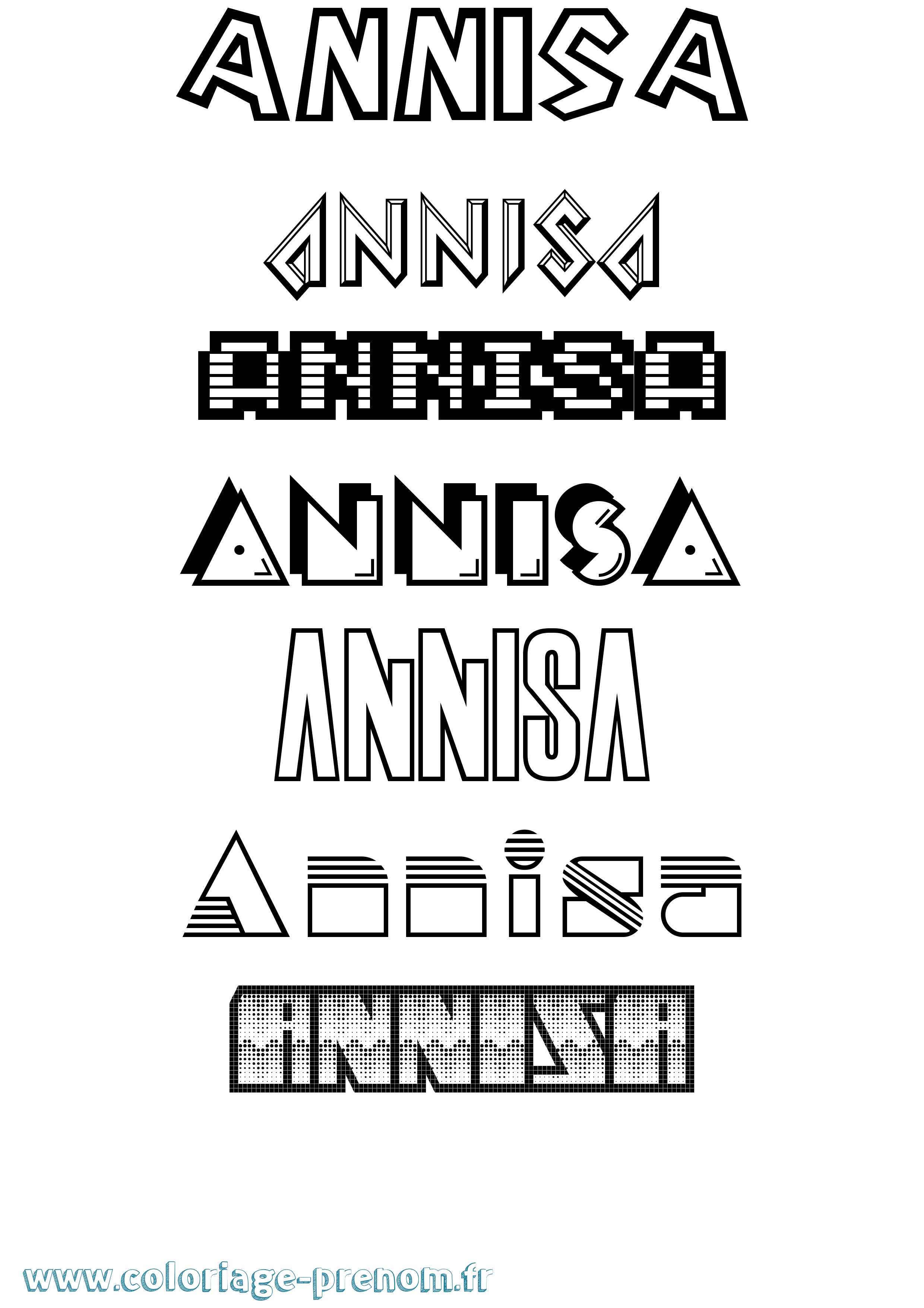 Coloriage Annisa Jeux Vidéos Coloriage prénom Annisa Jeux Vidéos