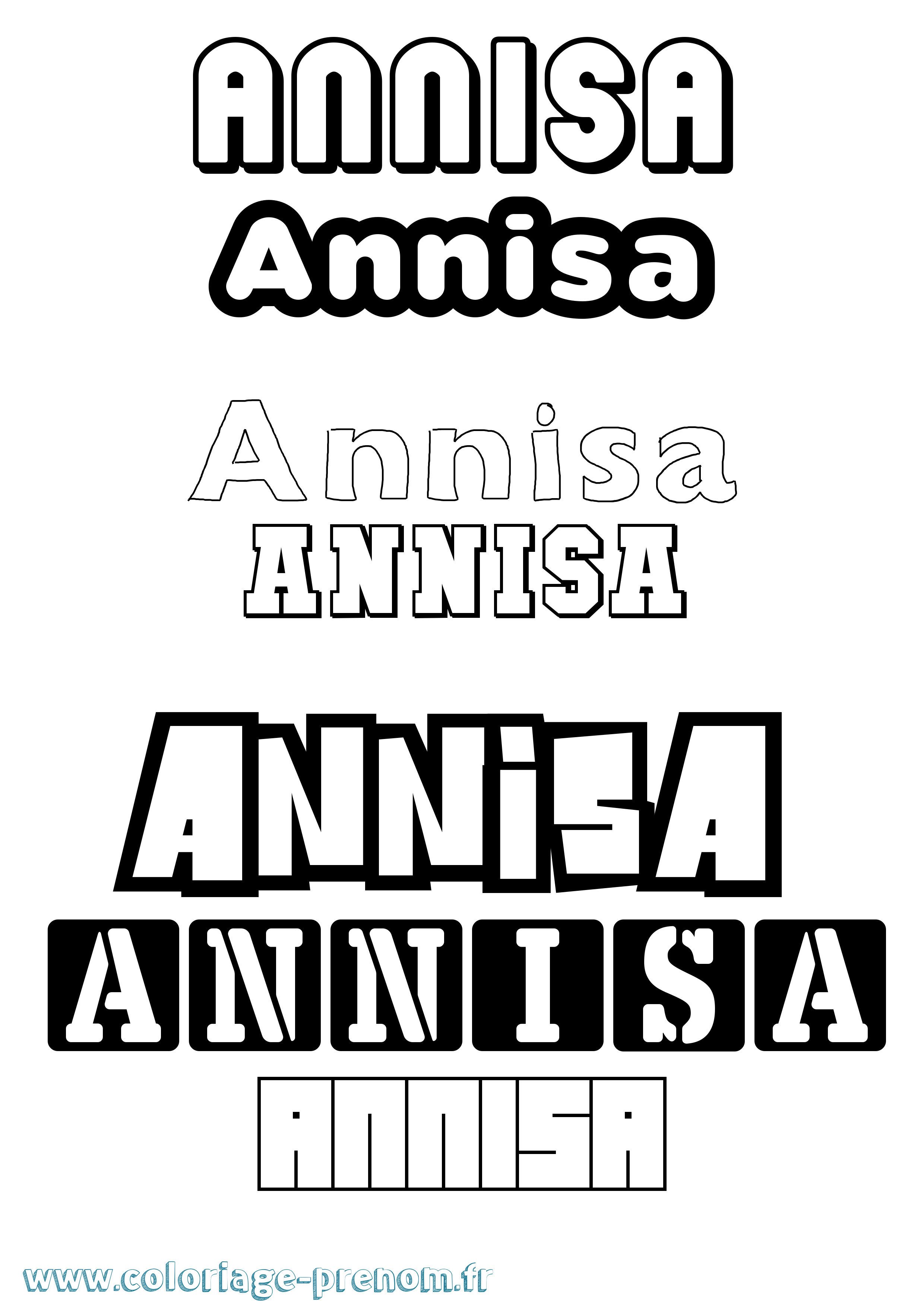 Coloriage Annisa Simple Coloriage prénom Annisa Simple