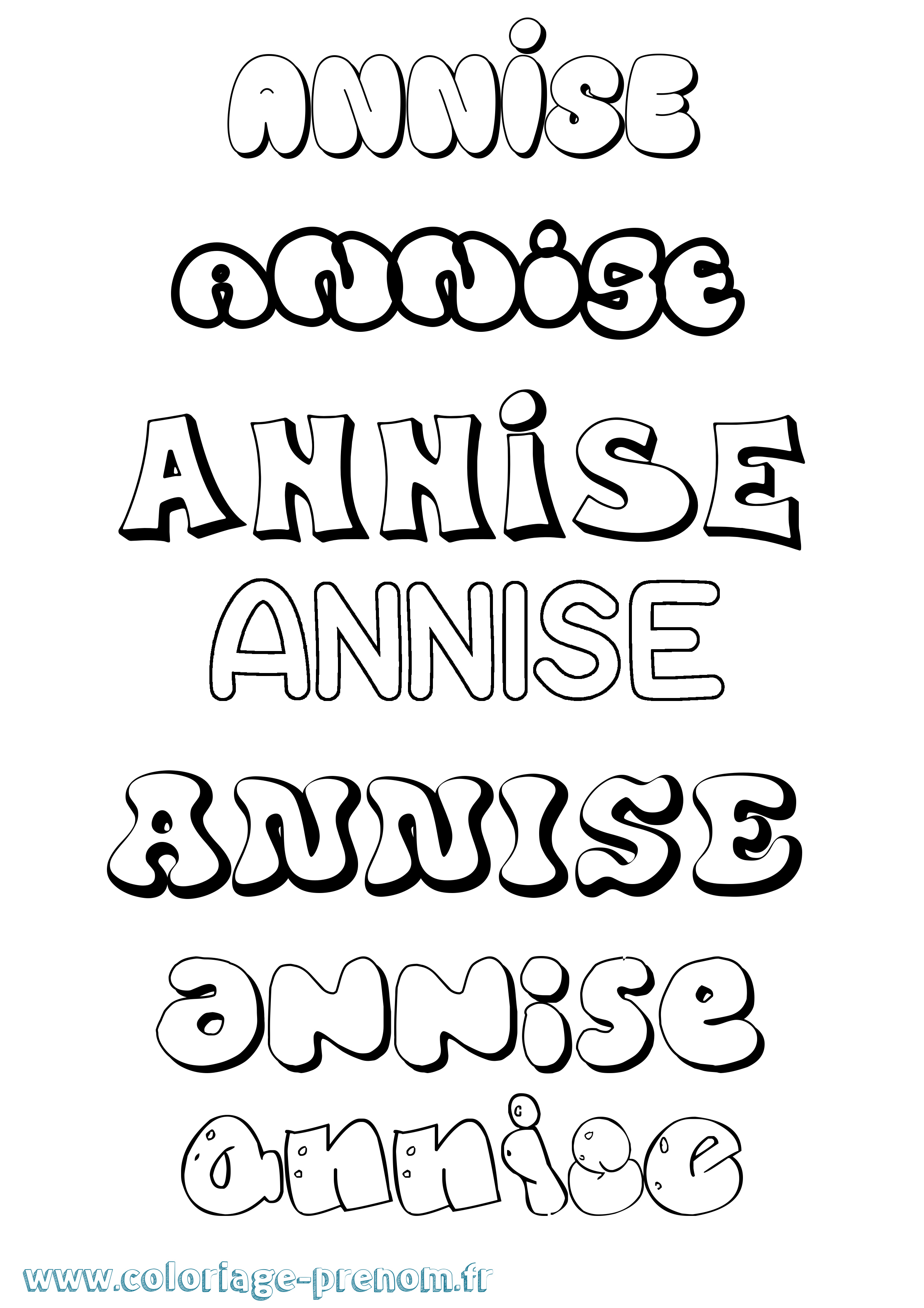 Coloriage Annise Bubble Coloriage prénom Annise Bubble
