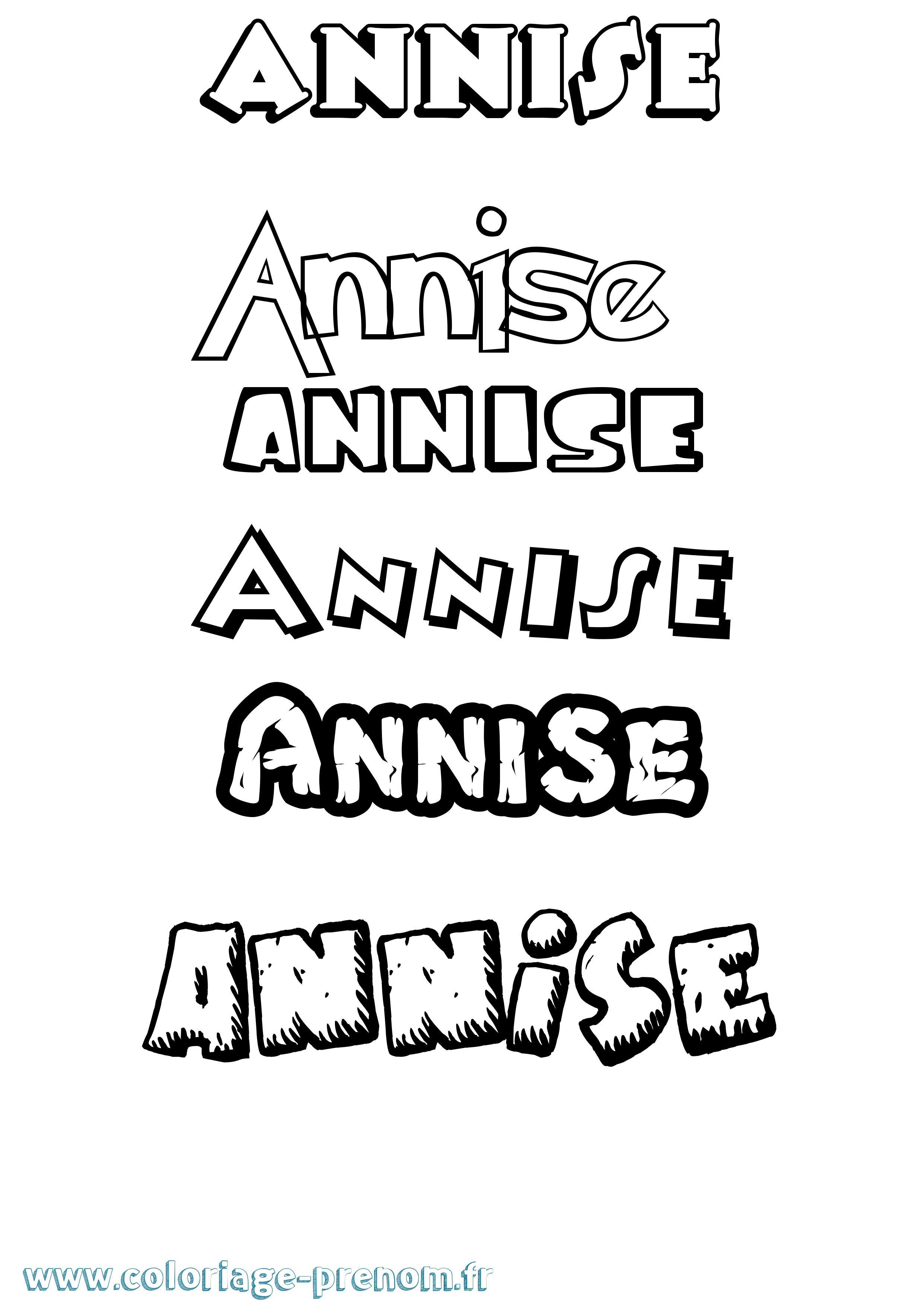Coloriage Annise Dessin Animé Coloriage prénom Annise Dessin Animé