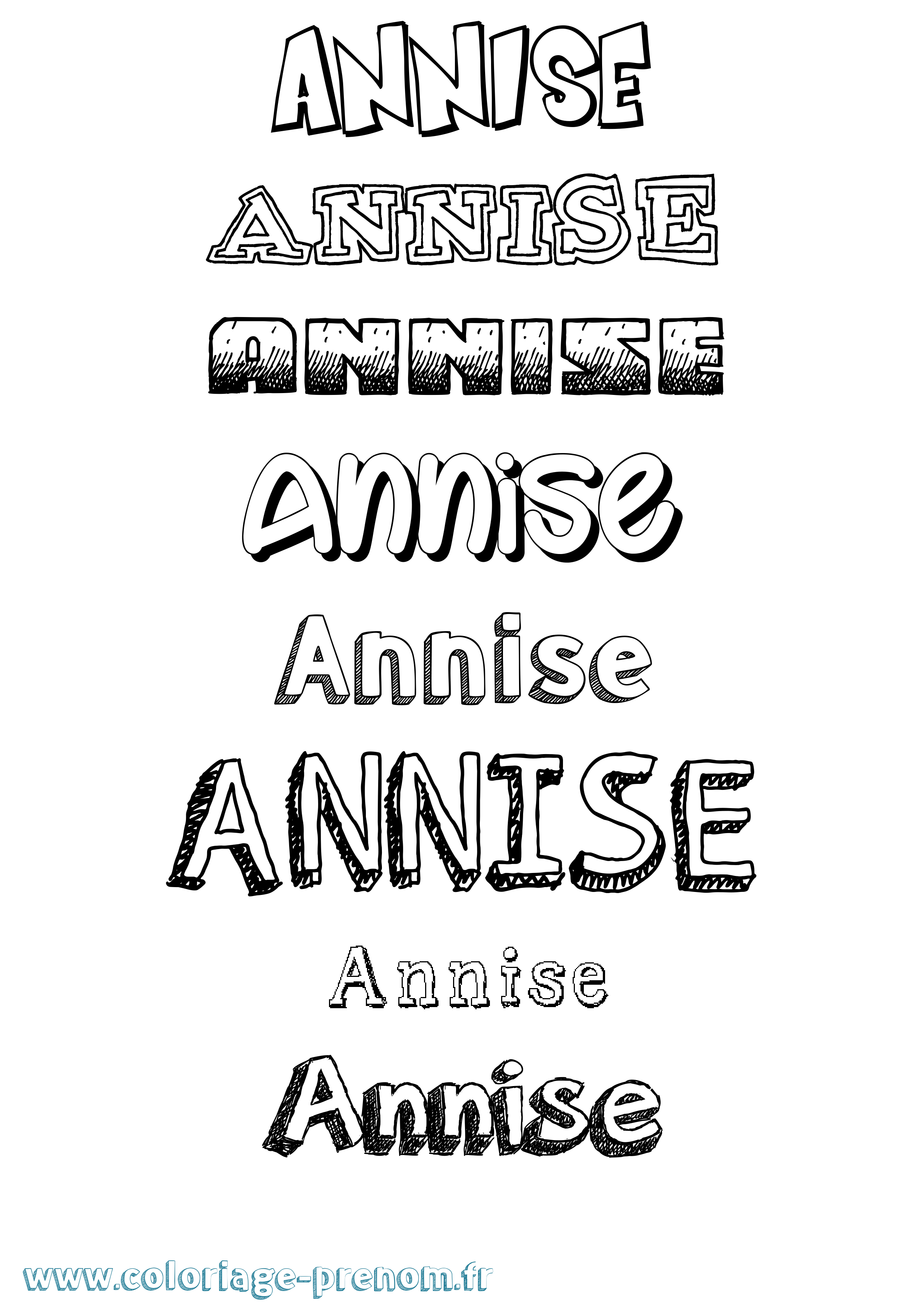 Coloriage Annise Dessiné Coloriage prénom Annise Dessiné