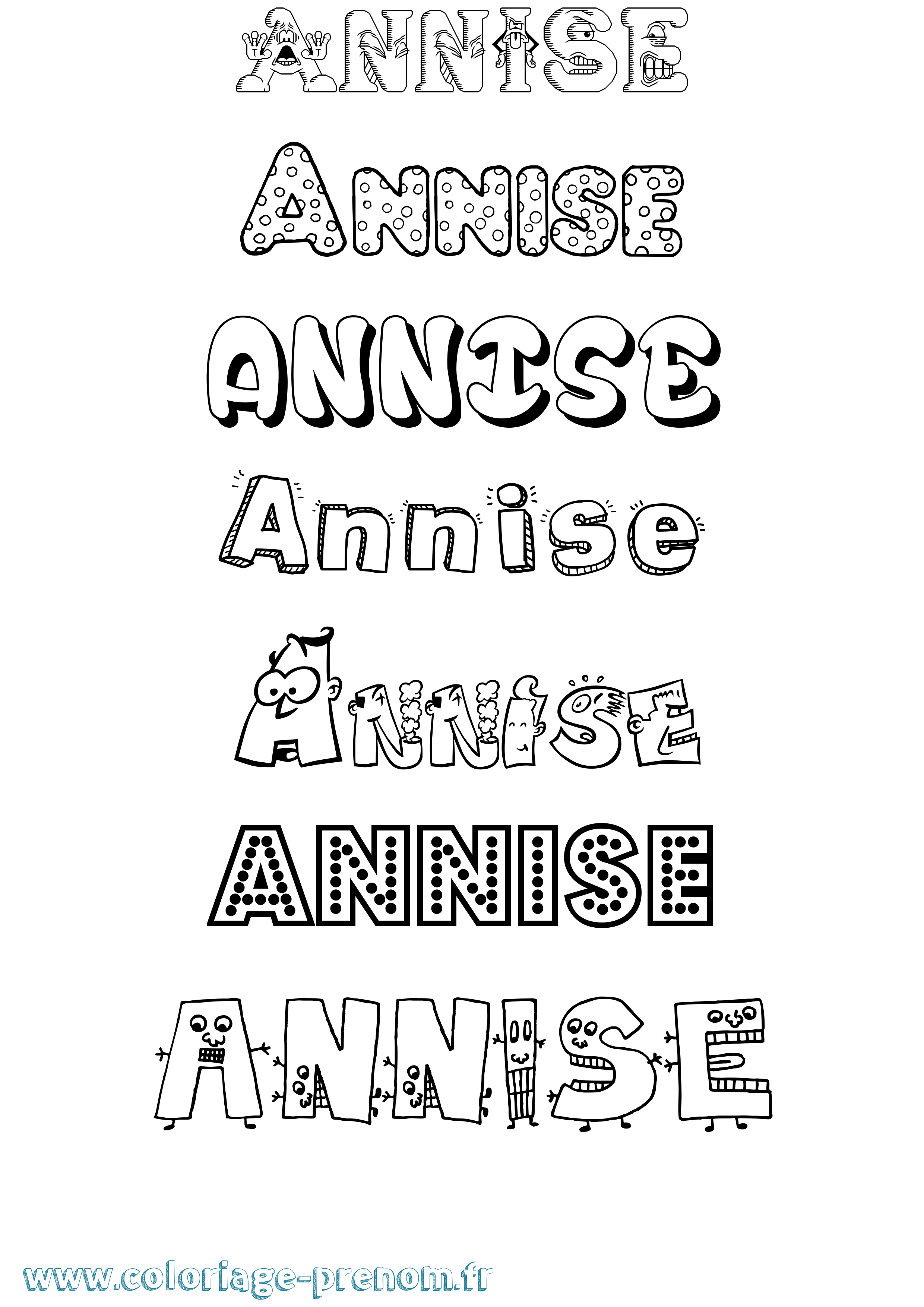 Coloriage Annise Fun Coloriage prénom Annise Fun