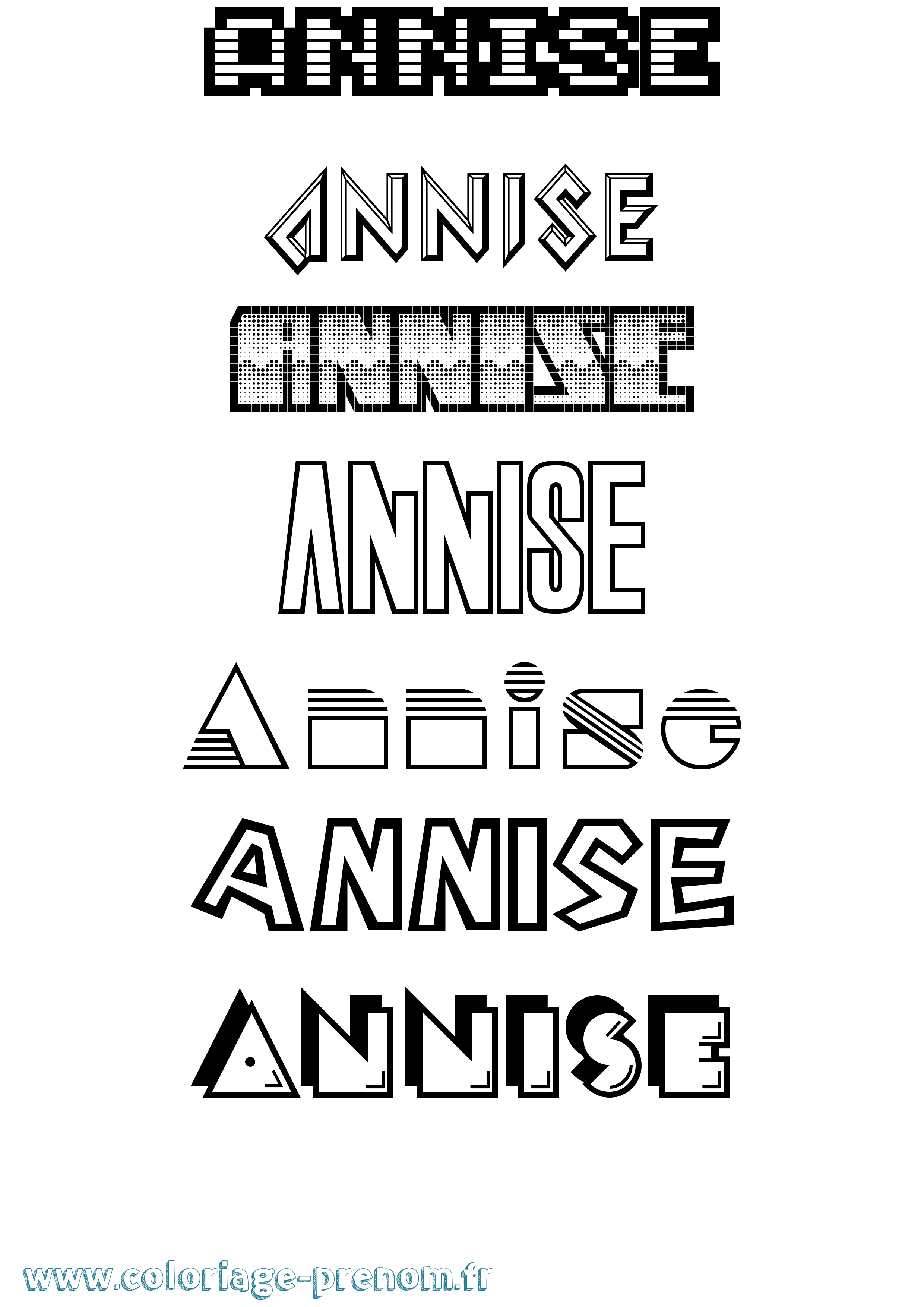 Coloriage Annise Jeux Vidéos Coloriage prénom Annise Jeux Vidéos