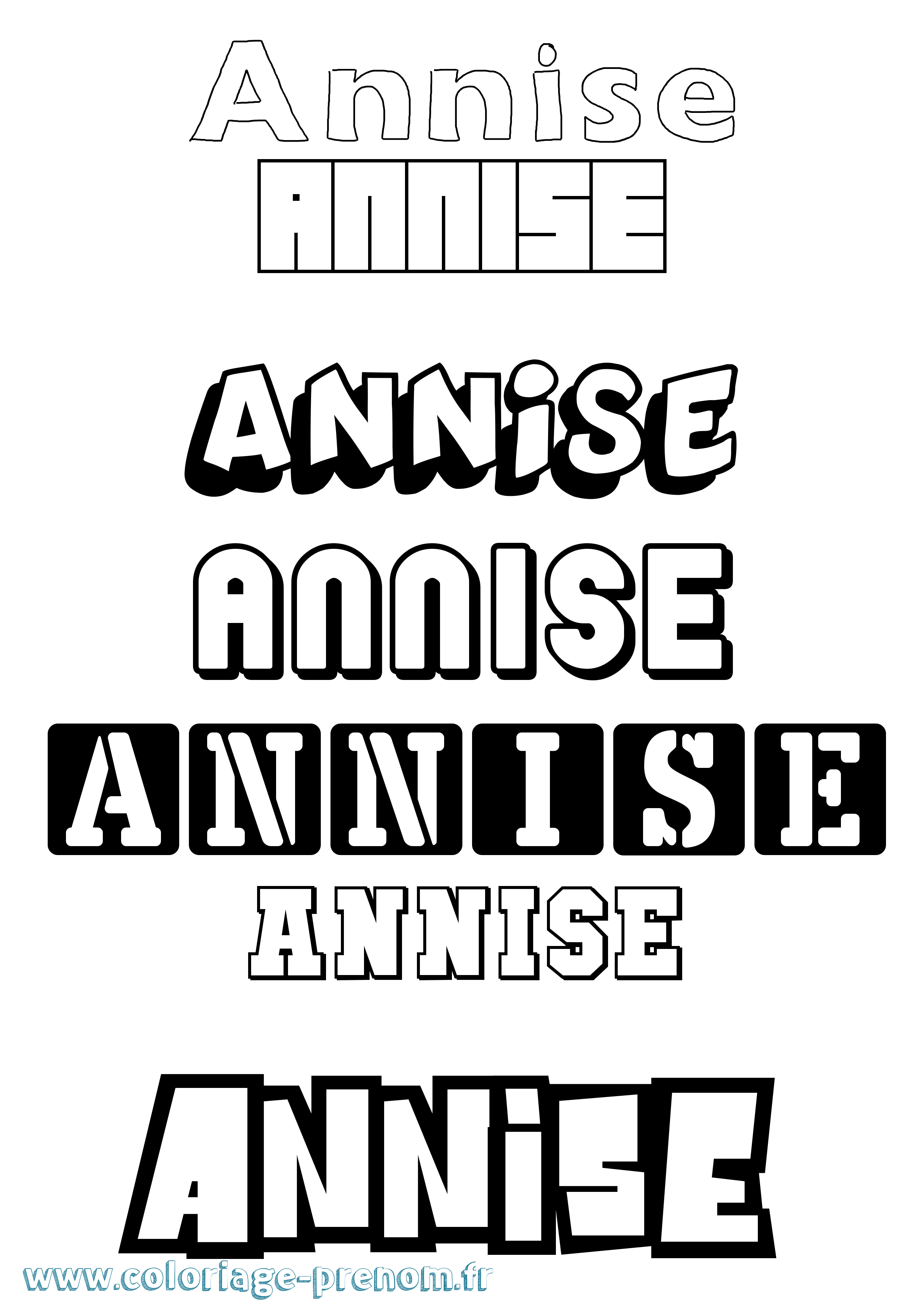 Coloriage Annise Simple Coloriage prénom Annise Simple