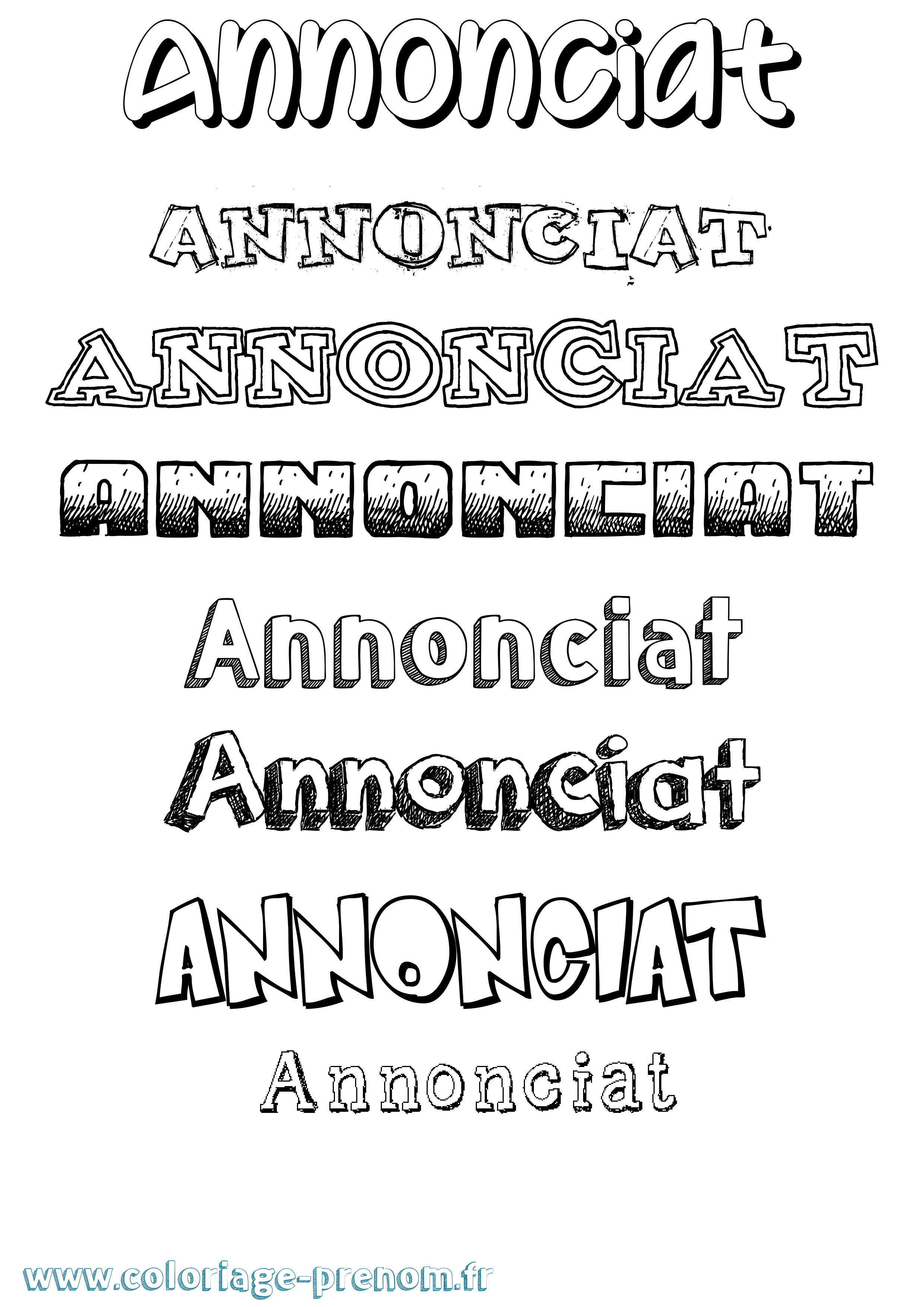 Coloriage Annonciat Dessiné Coloriage prénom Annonciat Dessiné