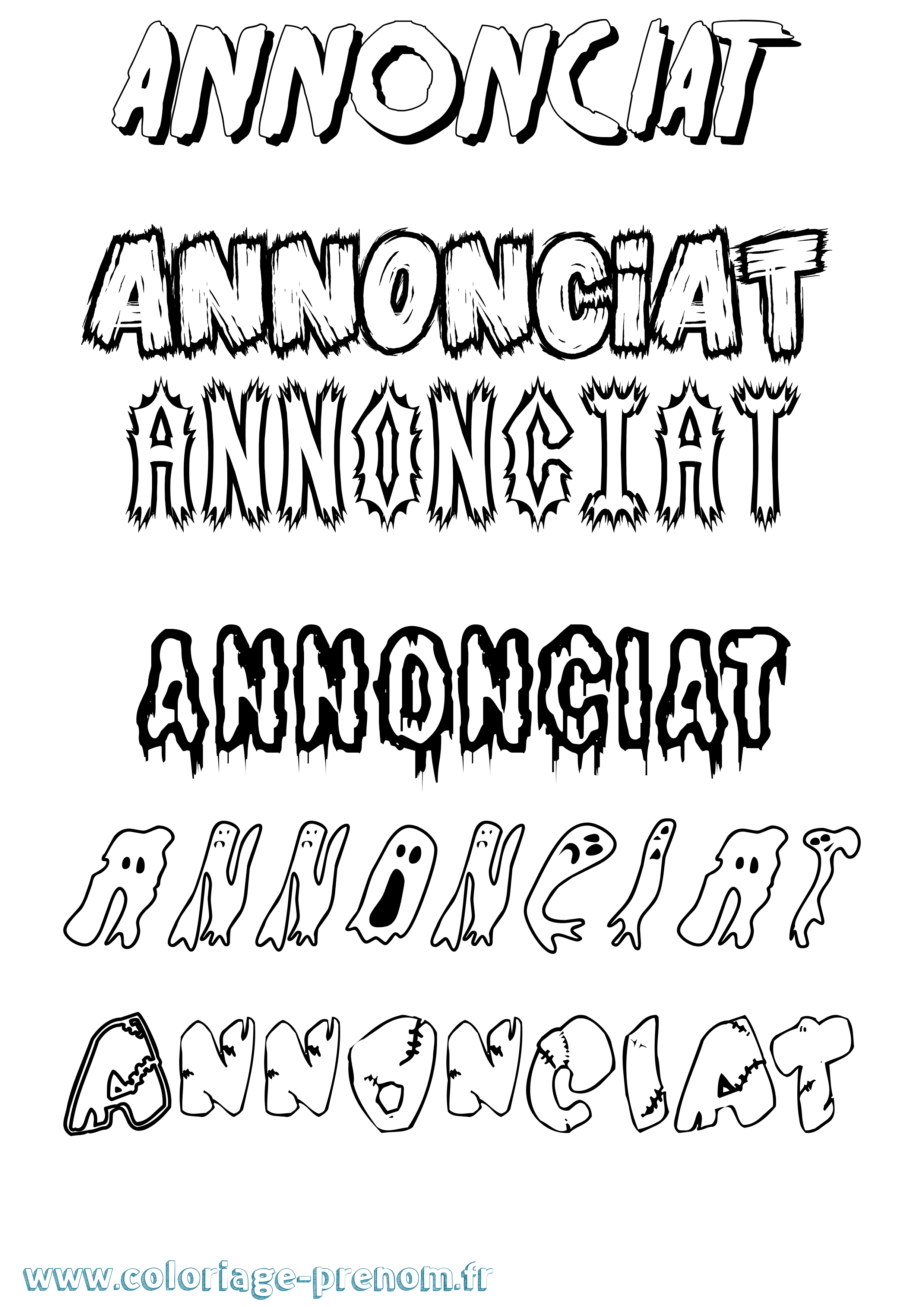 Coloriage Annonciat Frisson Coloriage prénom Annonciat Frisson