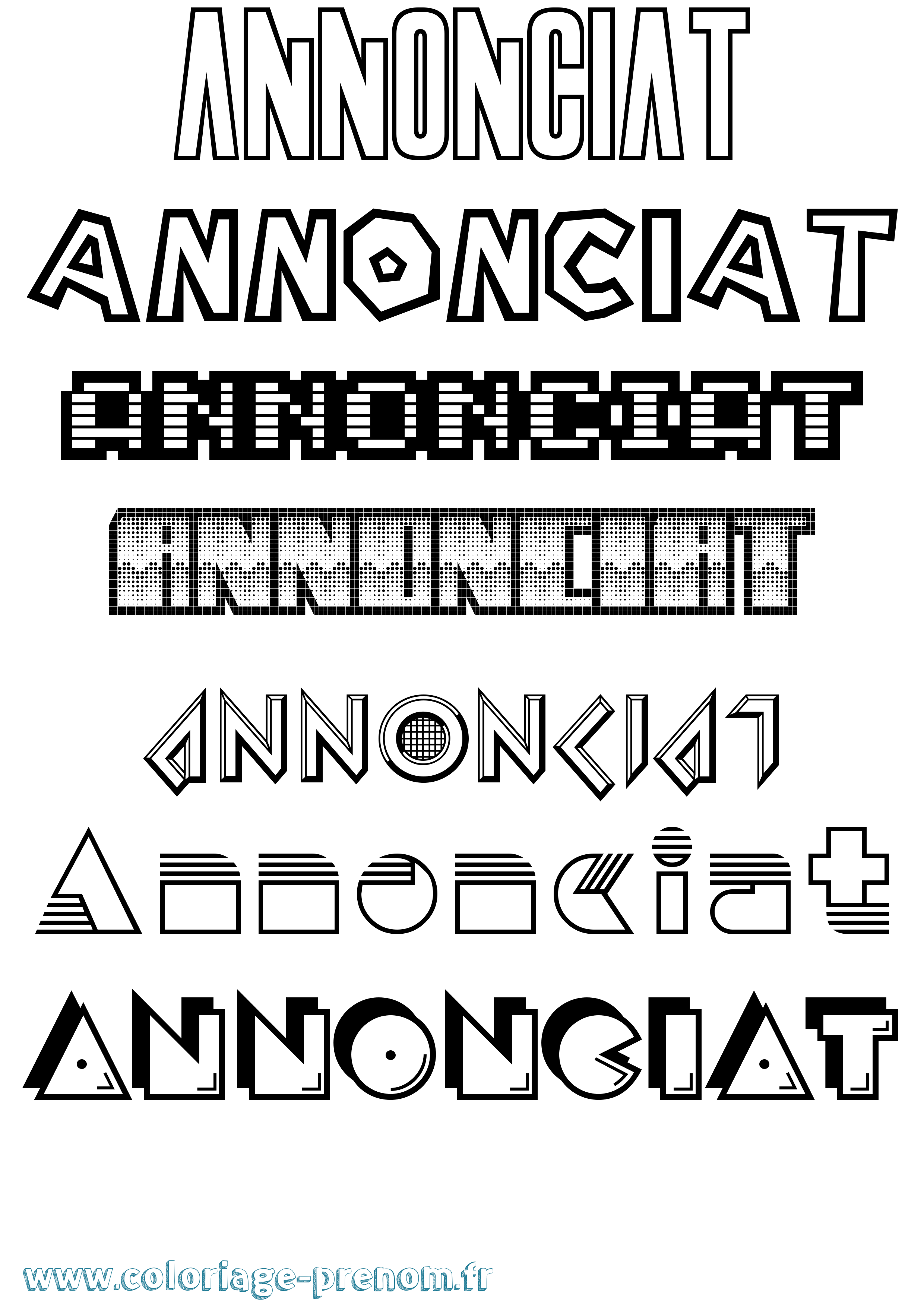 Coloriage Annonciat Jeux Vidéos Coloriage prénom Annonciat Jeux Vidéos