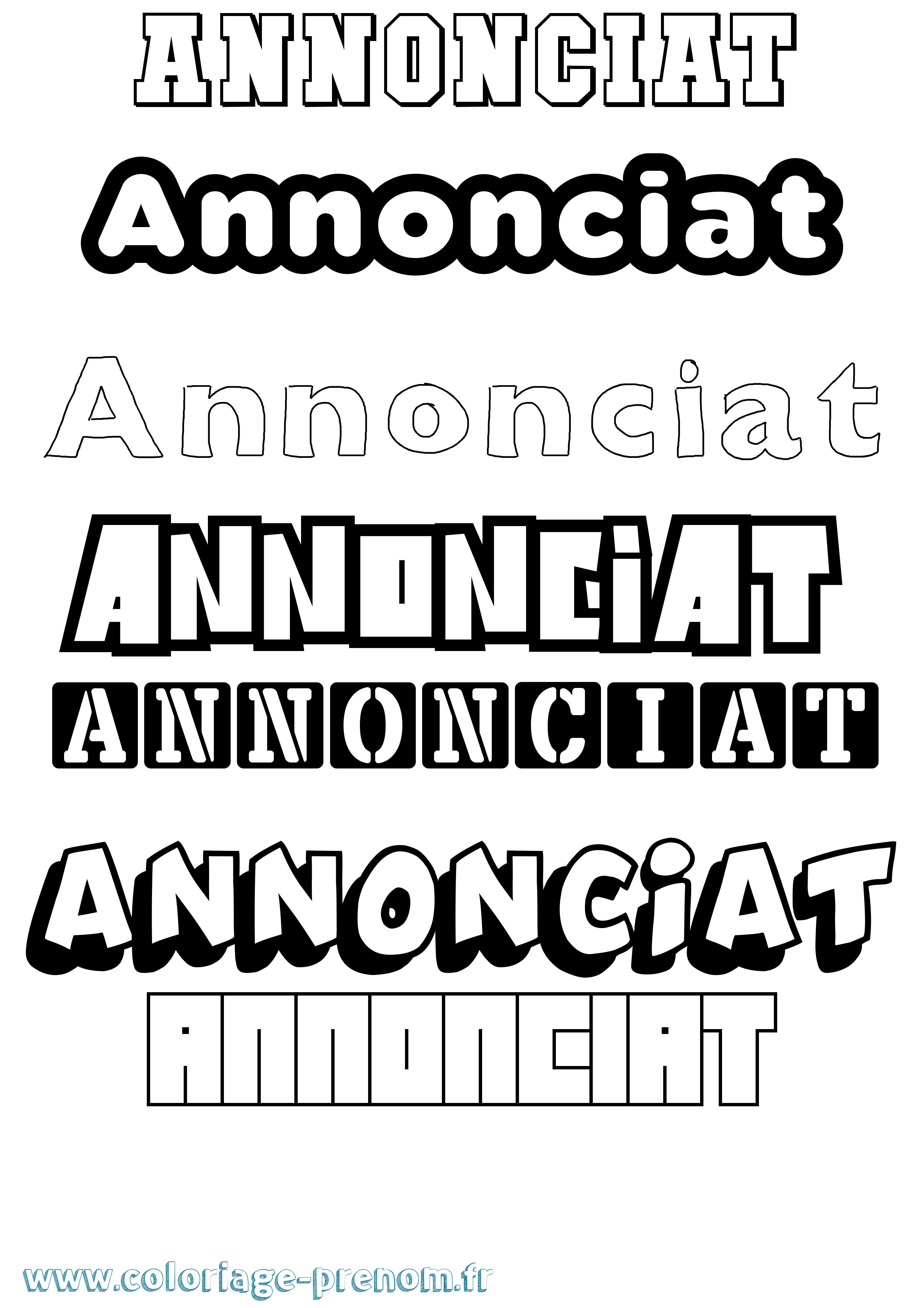 Coloriage Annonciat Simple Coloriage prénom Annonciat Simple
