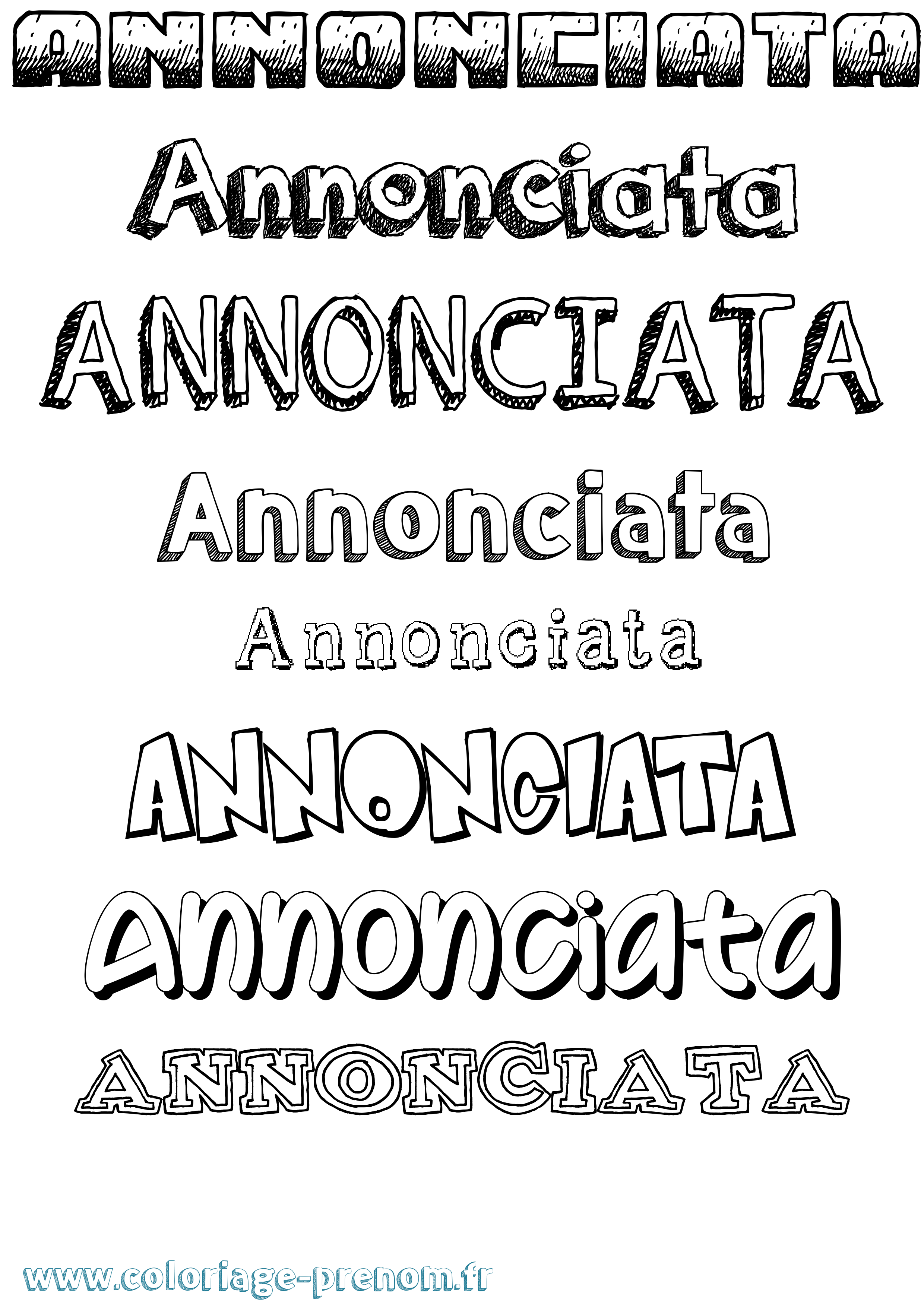 Coloriage Annonciata Dessiné Coloriage prénom Annonciata Dessiné