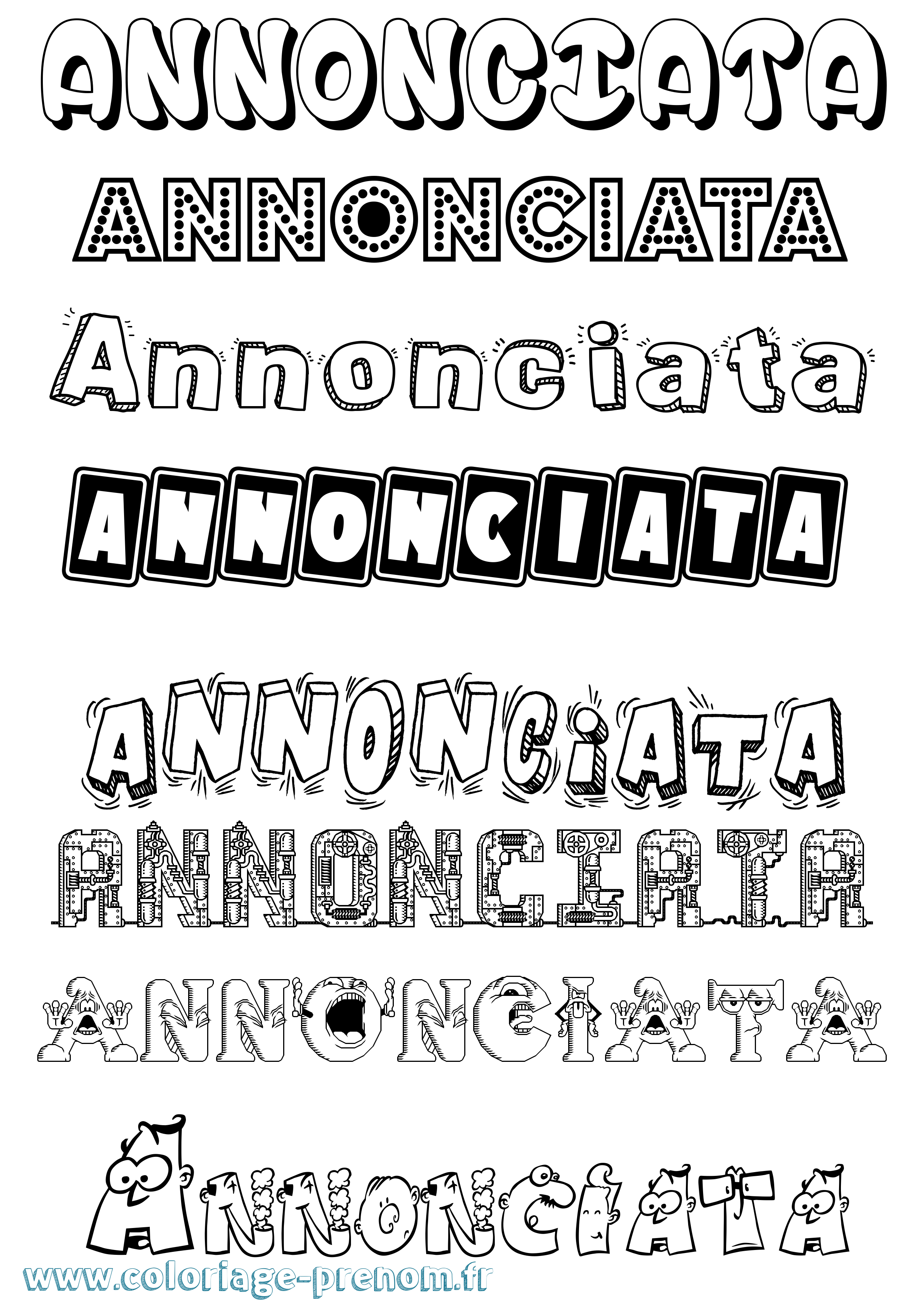 Coloriage Annonciata Fun Coloriage prénom Annonciata Fun
