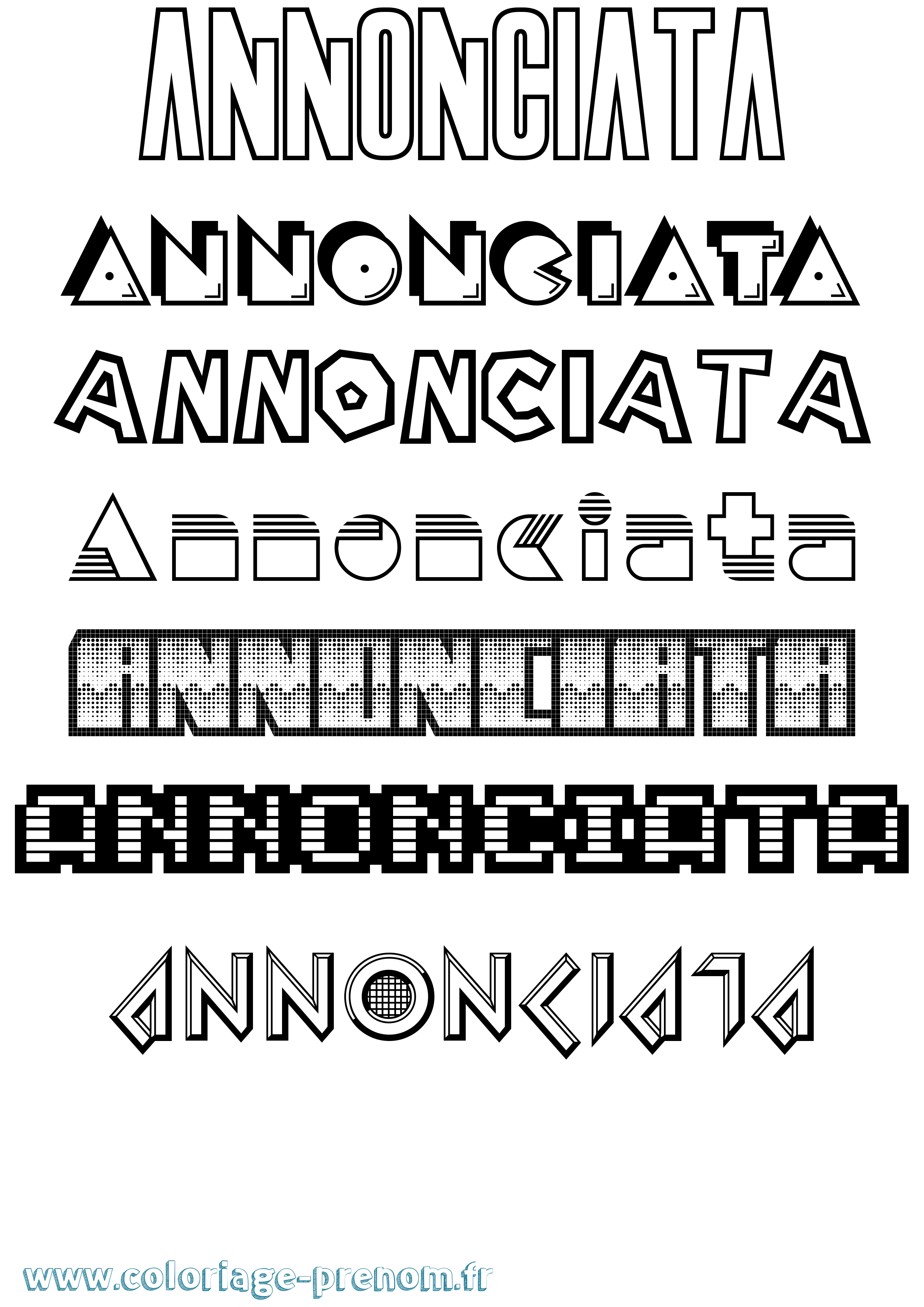 Coloriage Annonciata Jeux Vidéos Coloriage prénom Annonciata Jeux Vidéos