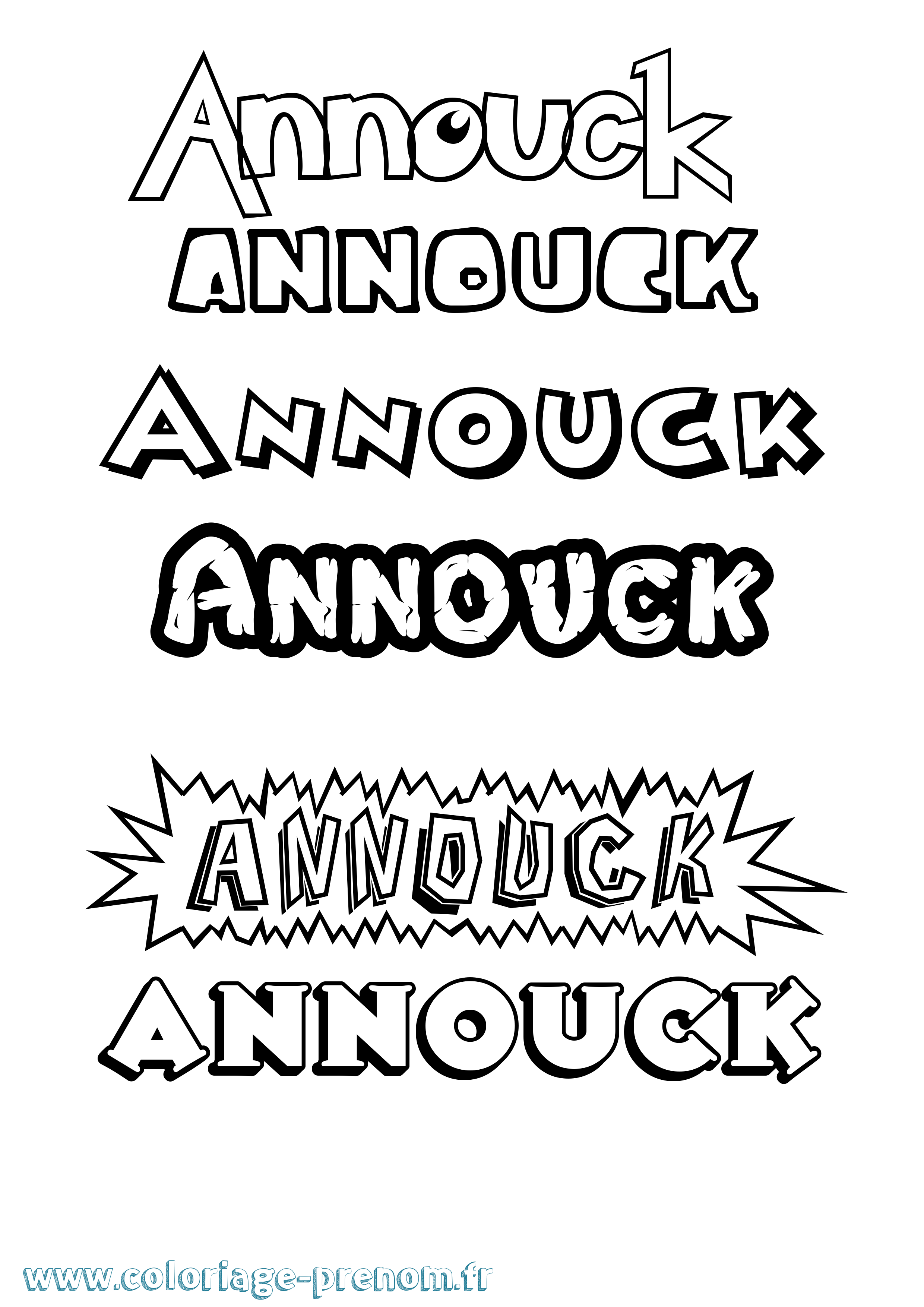 Coloriage Annouck Dessin Animé Coloriage prénom Annouck Dessin Animé