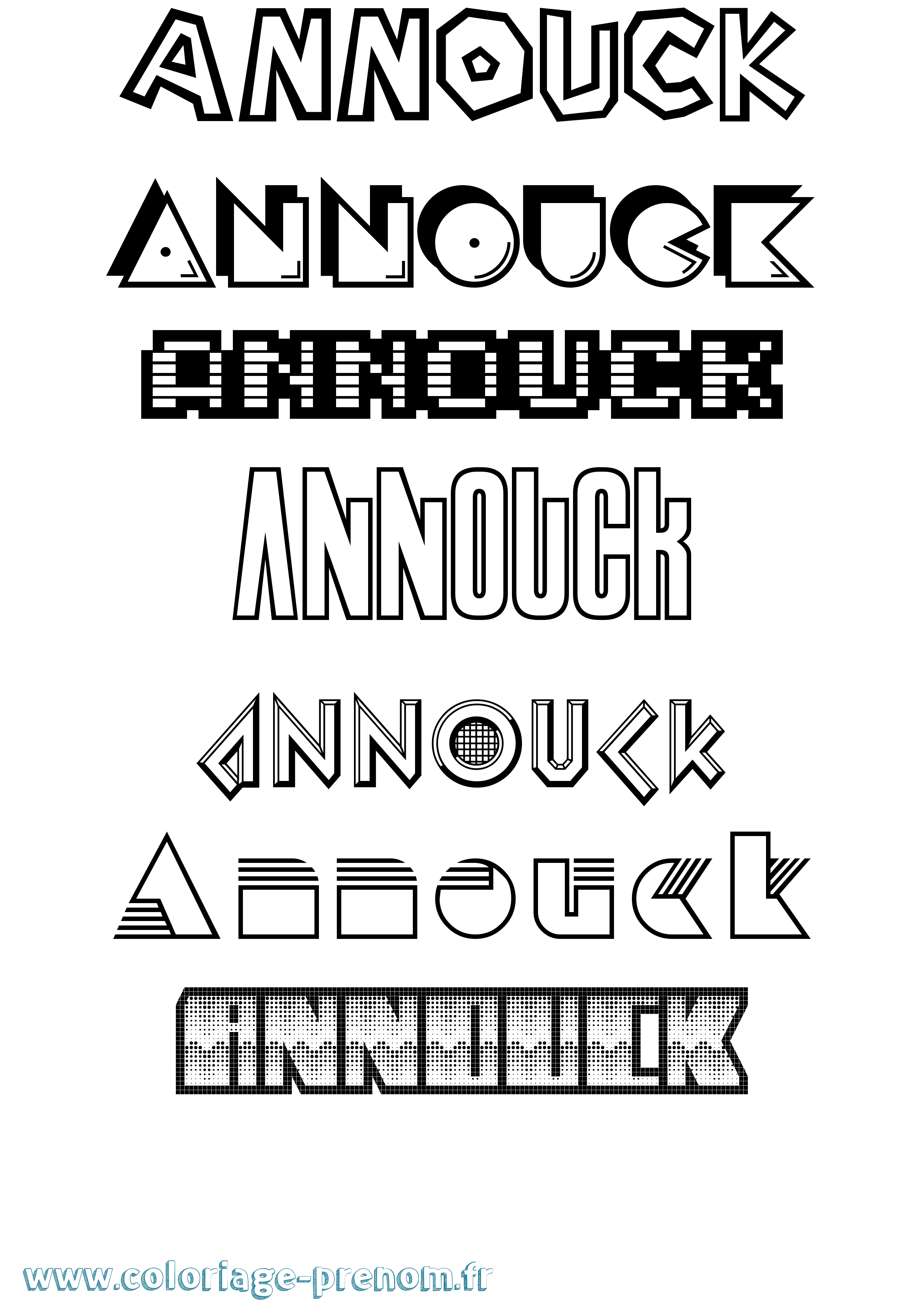 Coloriage Annouck Jeux Vidéos Coloriage prénom Annouck Jeux Vidéos