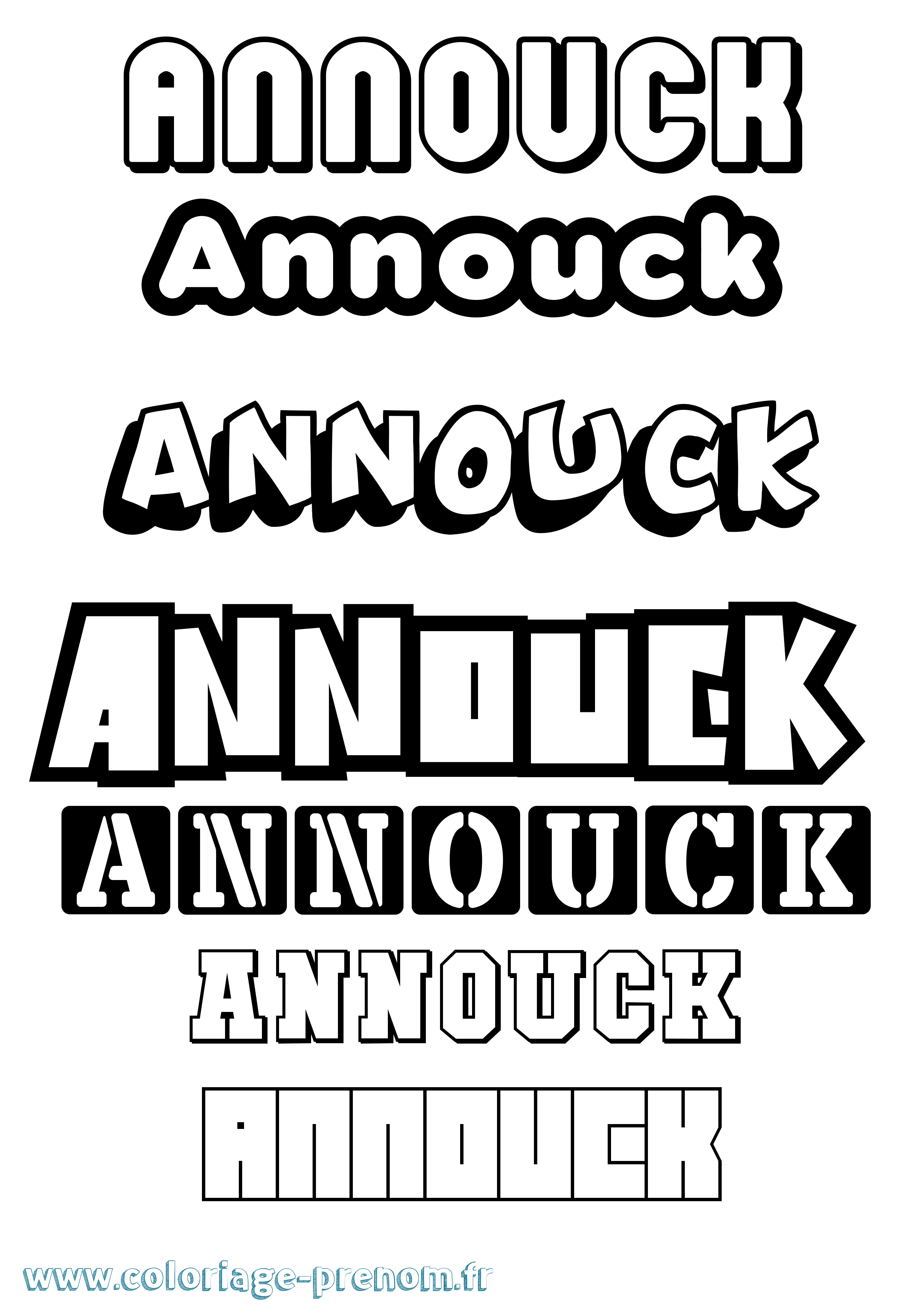 Coloriage Annouck Simple Coloriage prénom Annouck Simple