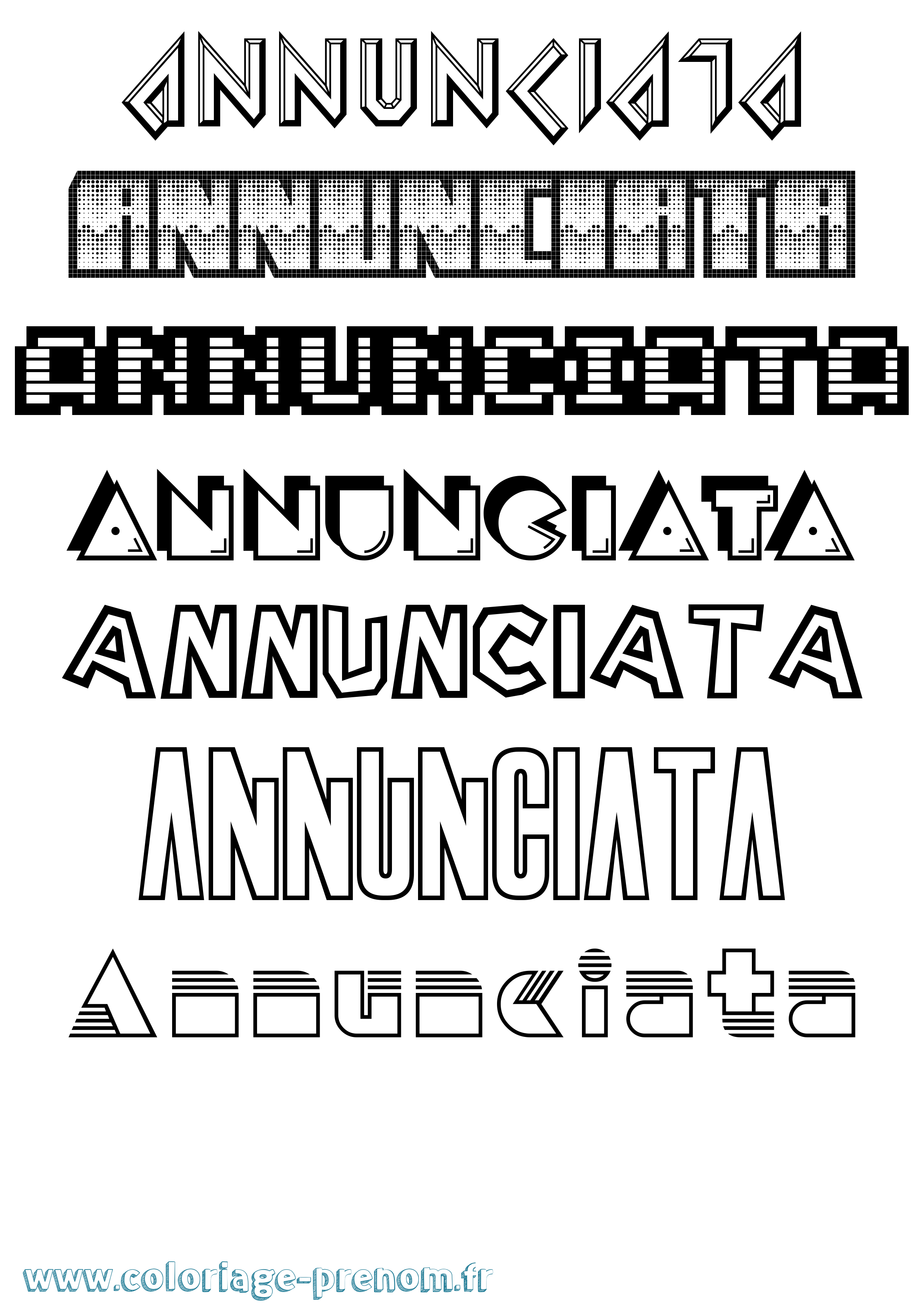 Coloriage Annunciata Jeux Vidéos Coloriage prénom Annunciata Jeux Vidéos