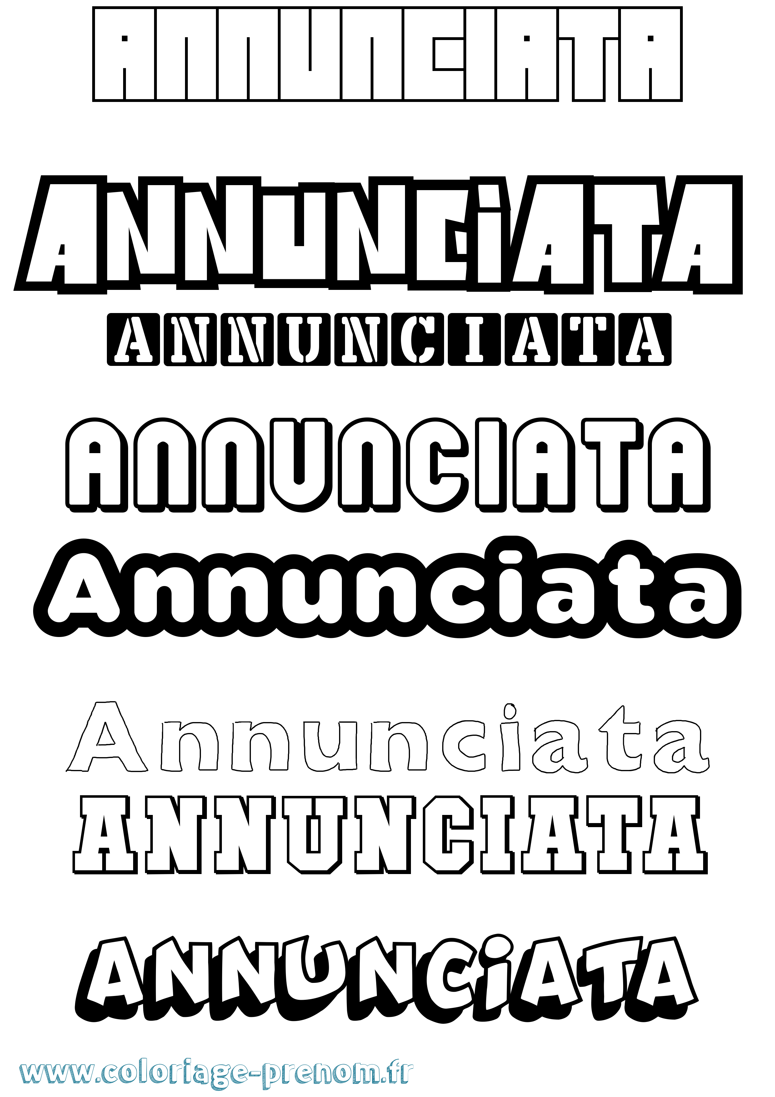 Coloriage Annunciata Simple Coloriage prénom Annunciata Simple