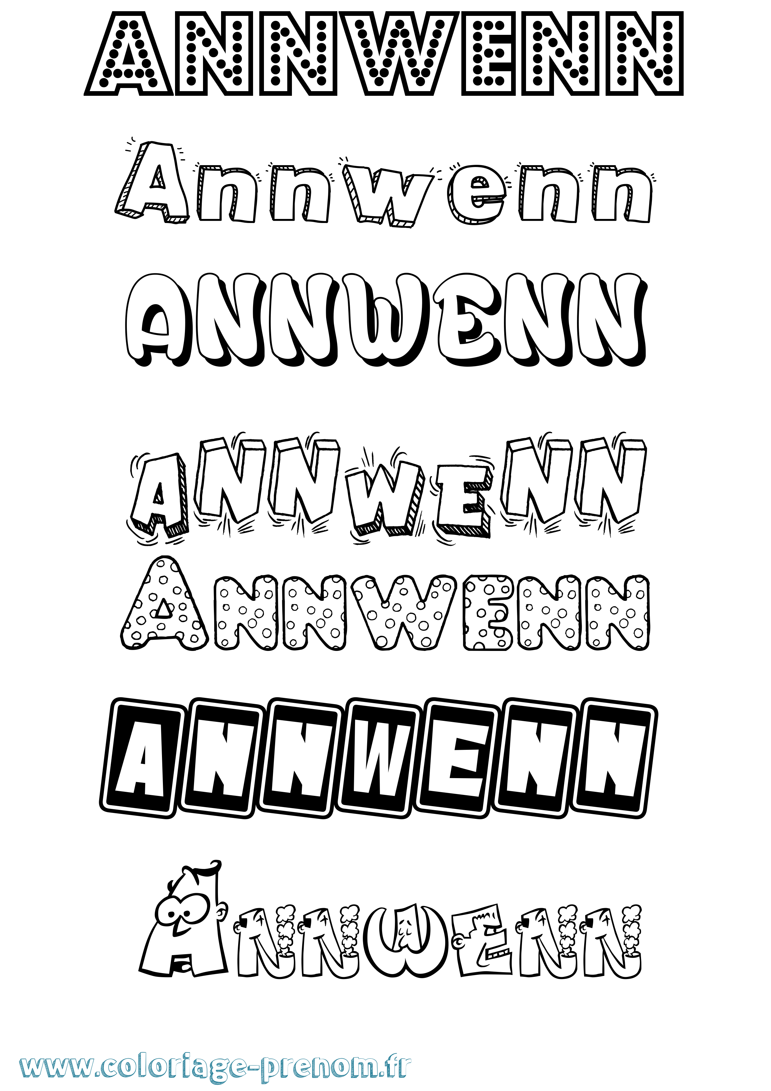 Coloriage Annwenn Fun Coloriage prénom Annwenn Fun