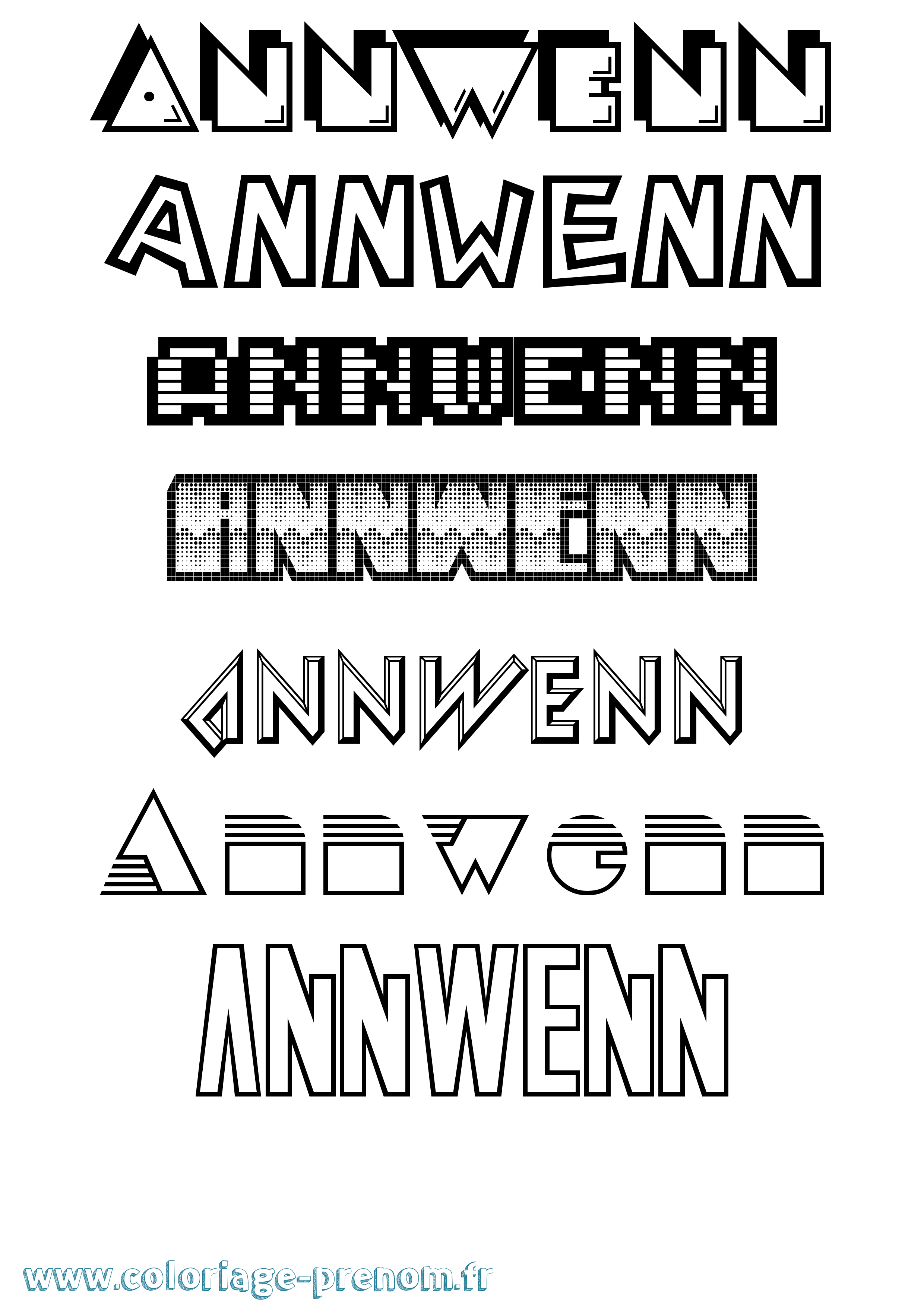 Coloriage Annwenn Jeux Vidéos Coloriage prénom Annwenn Jeux Vidéos