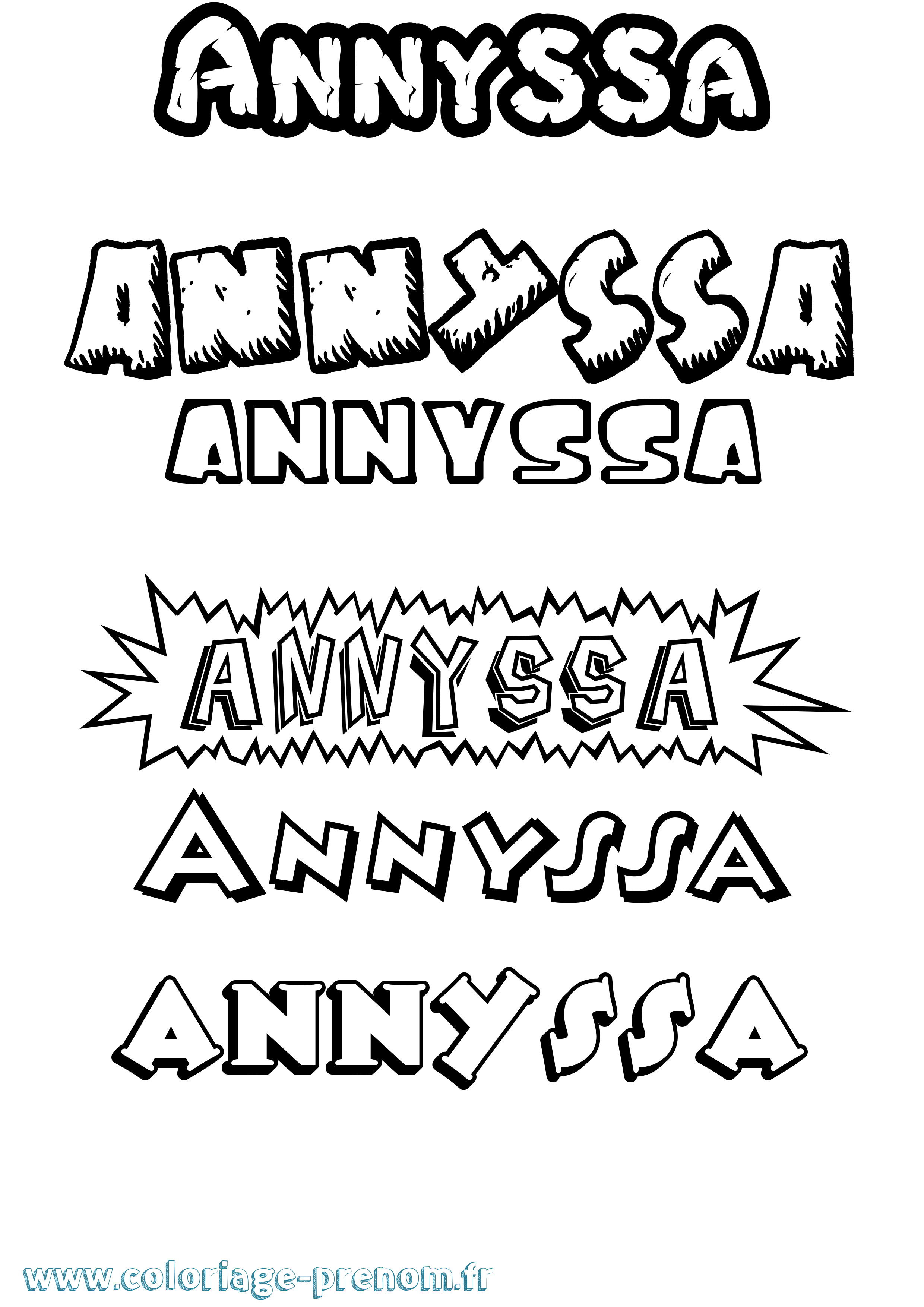 Coloriage Annyssa Dessin Animé Coloriage prénom Annyssa Dessin Animé