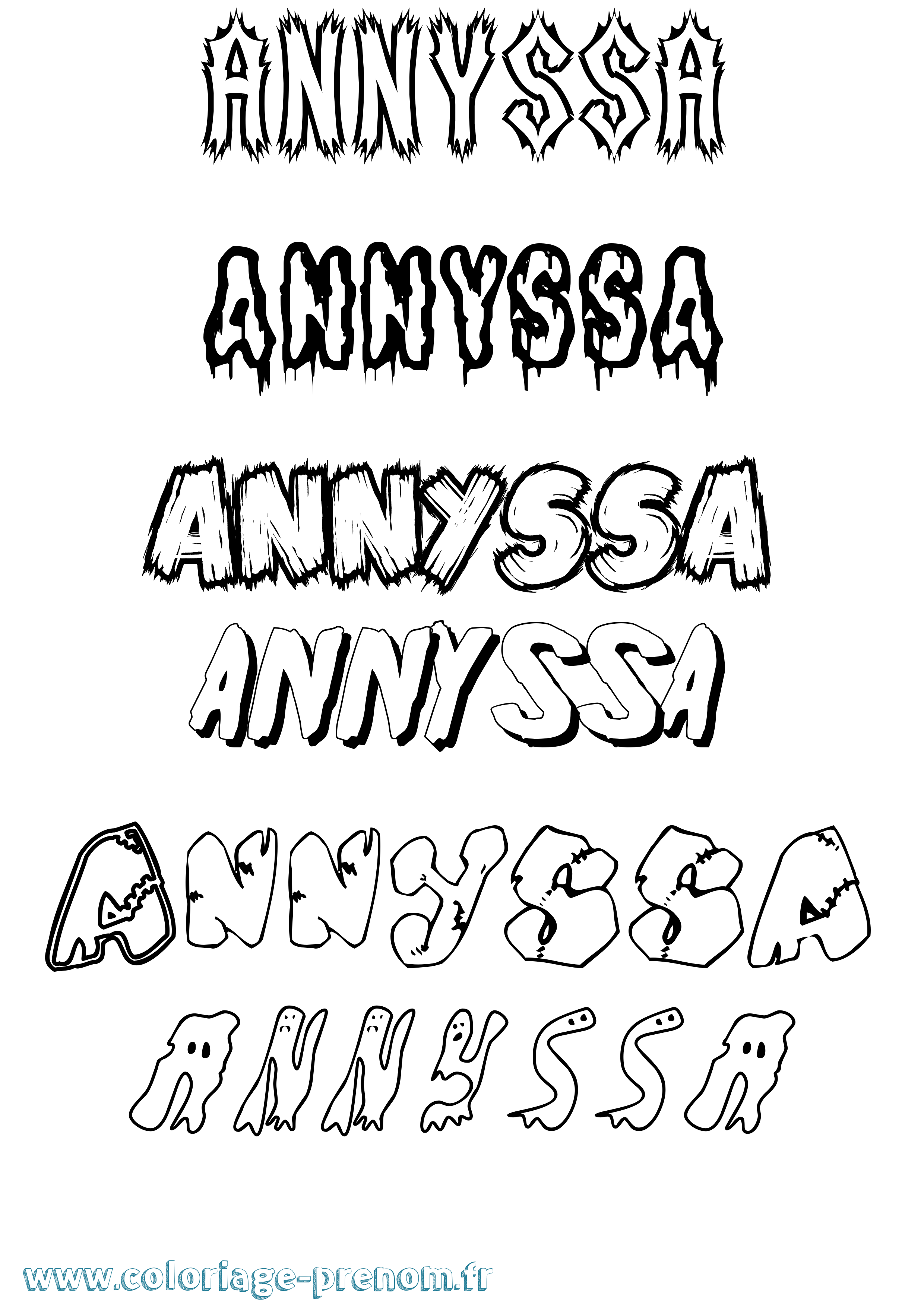 Coloriage Annyssa Frisson Coloriage prénom Annyssa Frisson