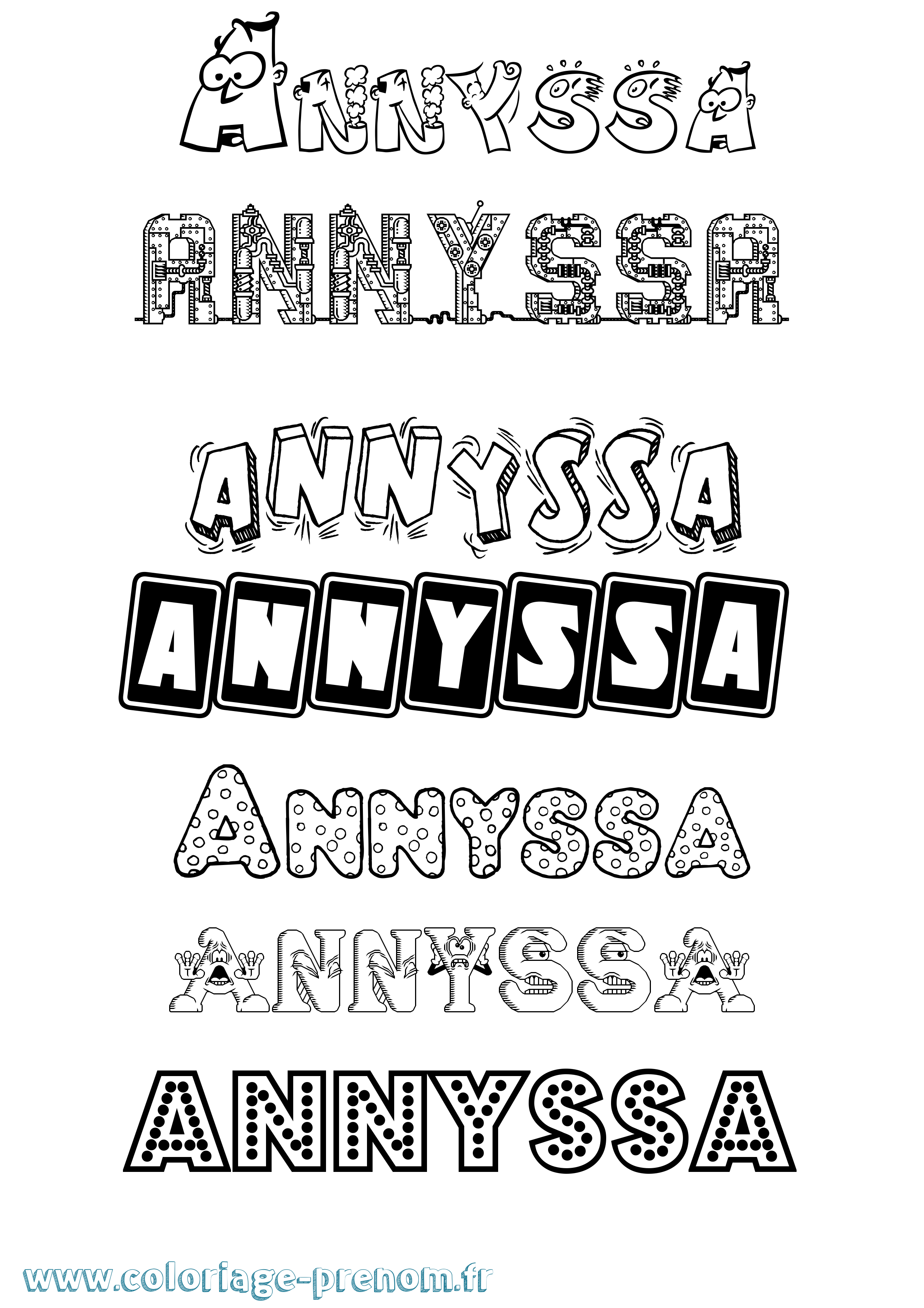 Coloriage Annyssa Fun Coloriage prénom Annyssa Fun