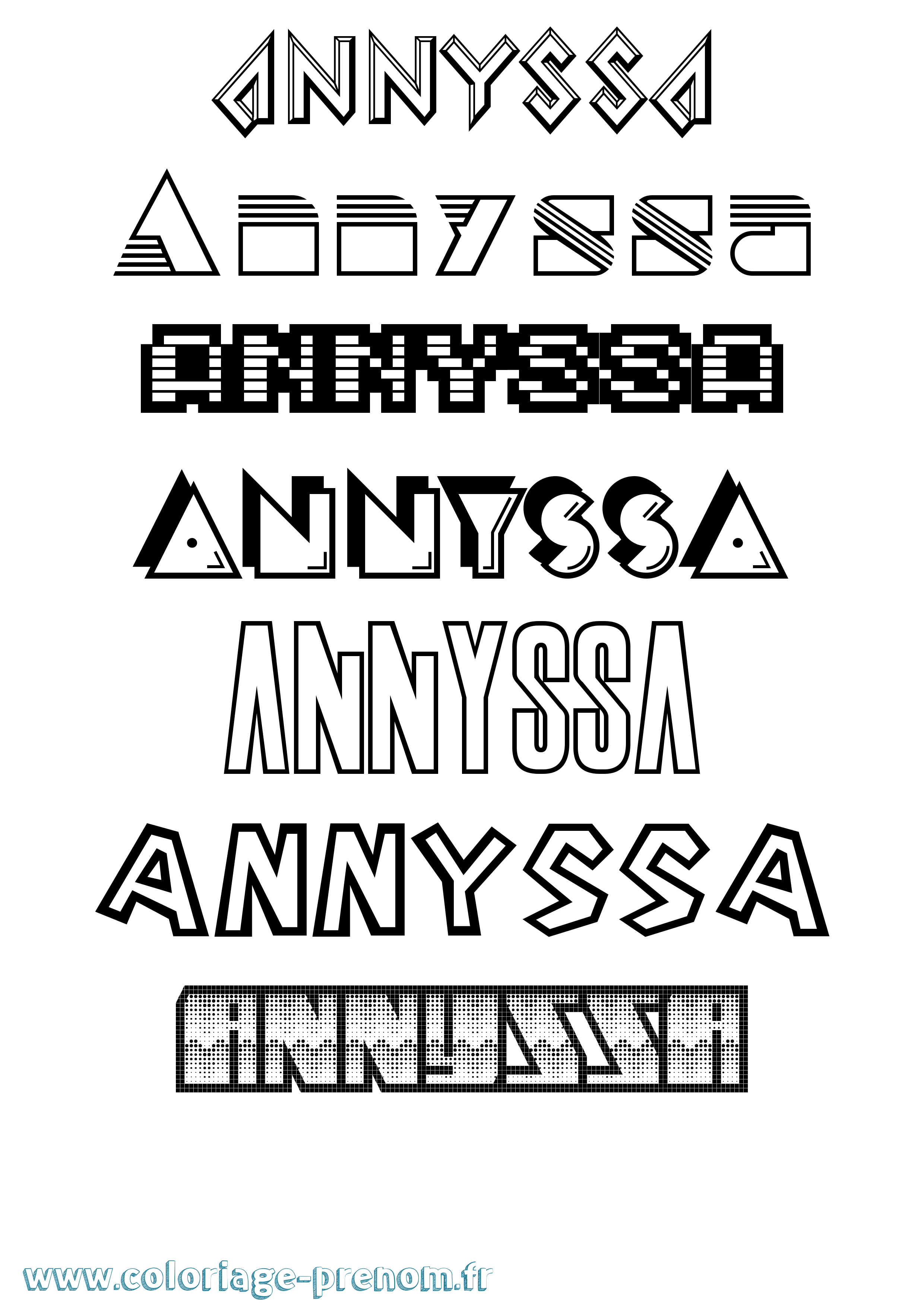 Coloriage Annyssa Jeux Vidéos Coloriage prénom Annyssa Jeux Vidéos