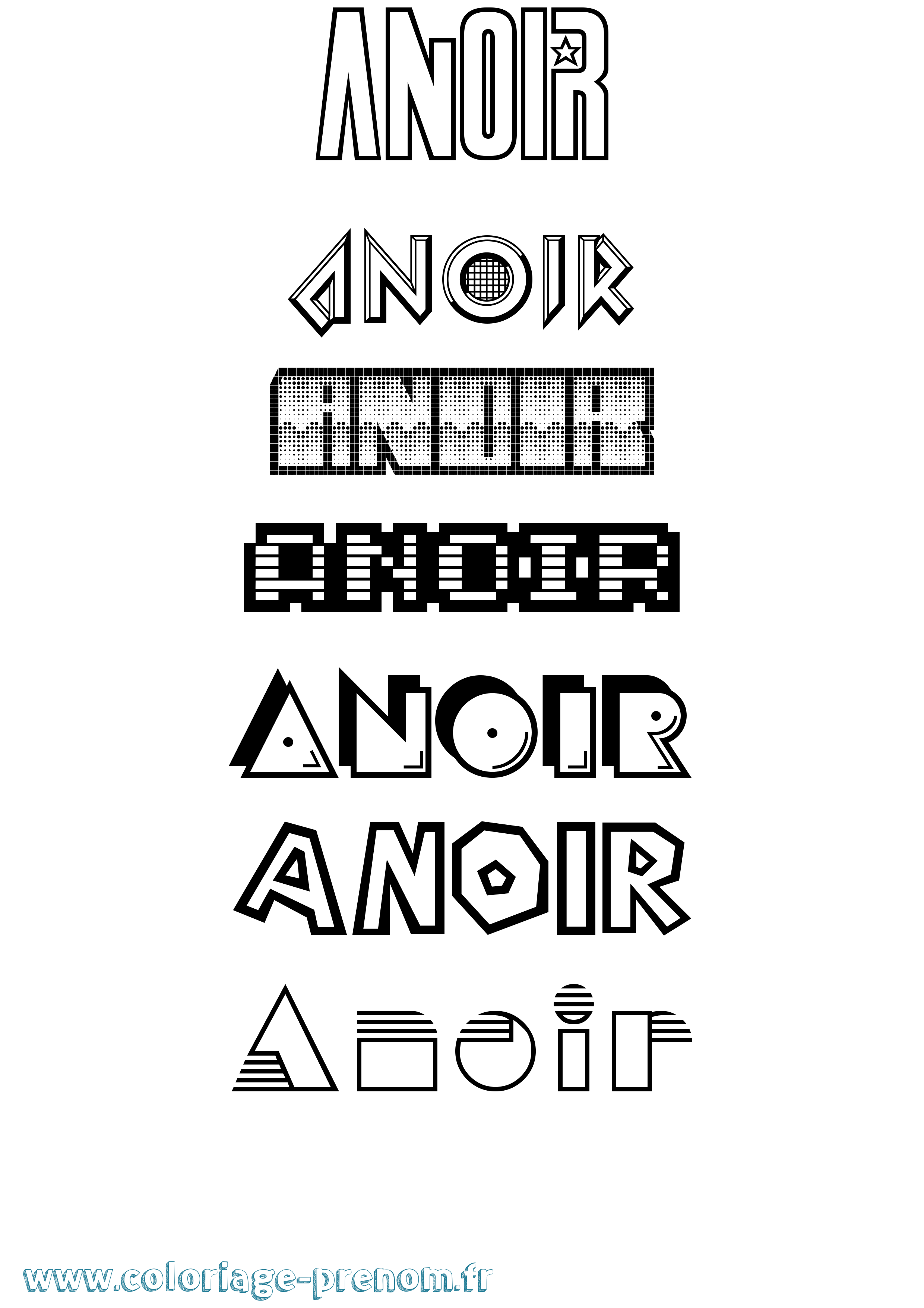 Coloriage Anoir Jeux Vidéos Coloriage prénom Anoir Jeux Vidéos