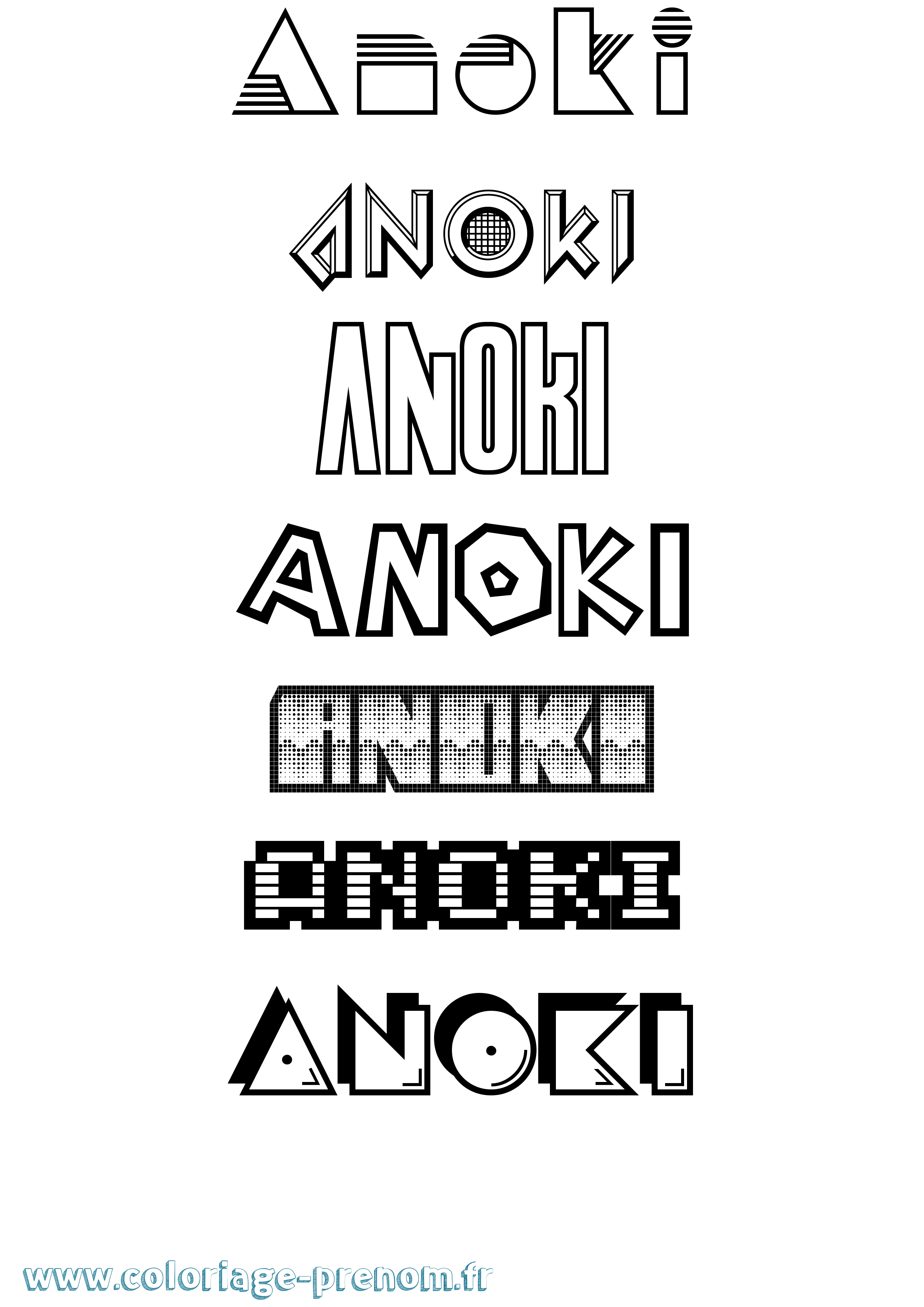 Coloriage Anoki Jeux Vidéos Coloriage prénom Anoki Jeux Vidéos