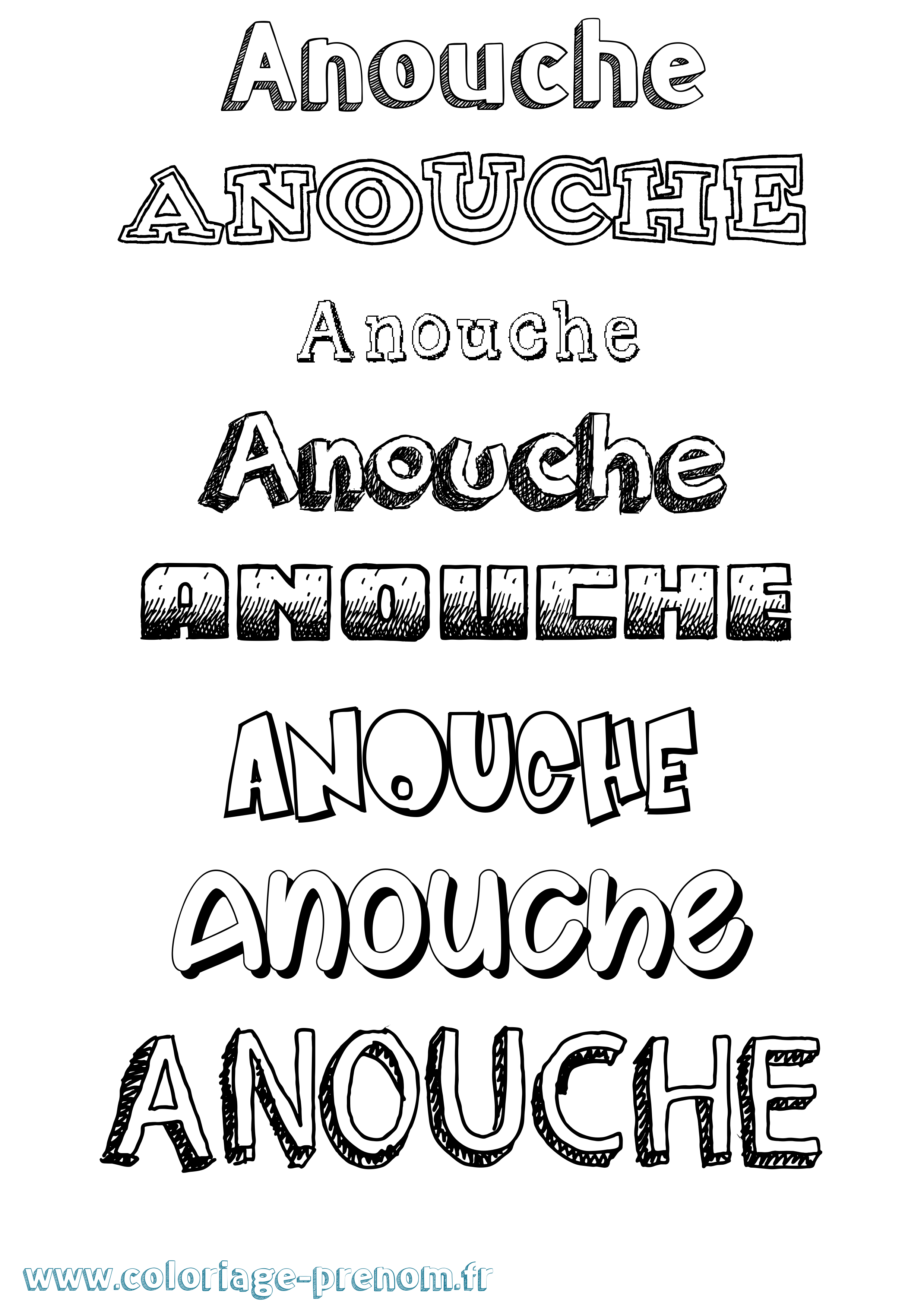 Coloriage Anouche Dessiné Coloriage prénom Anouche Dessiné