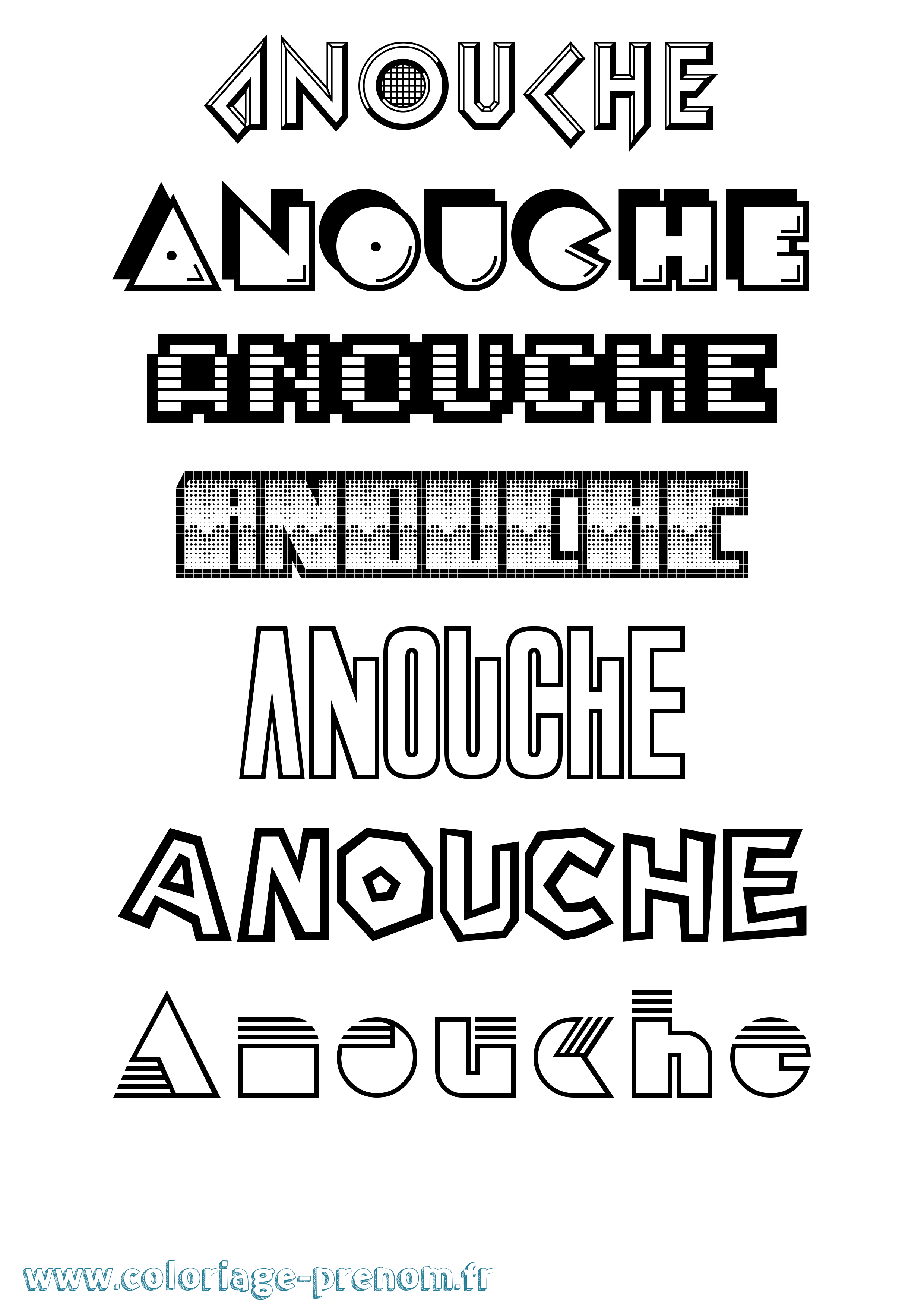 Coloriage Anouche Jeux Vidéos Coloriage prénom Anouche Jeux Vidéos