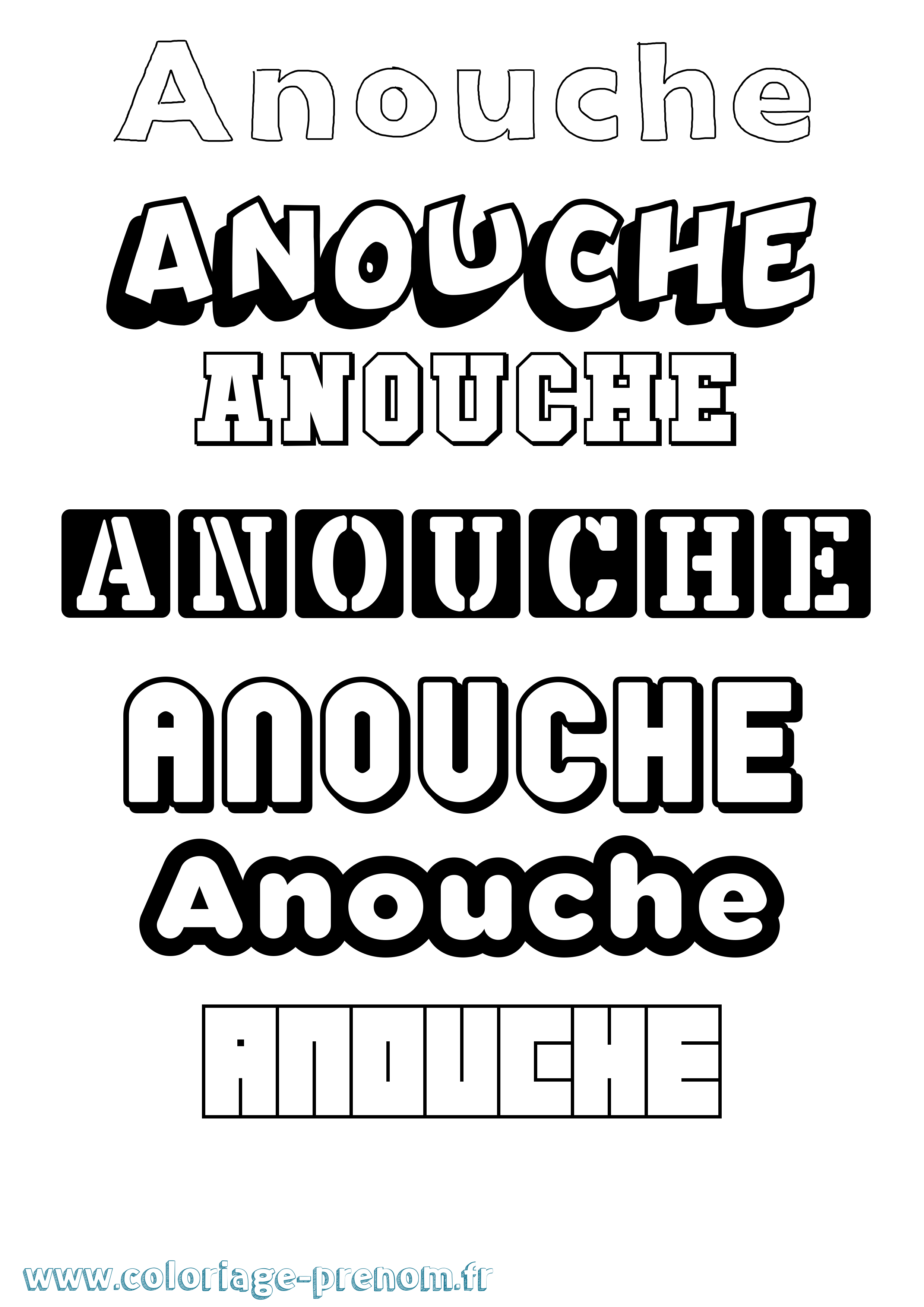 Coloriage Anouche Simple Coloriage prénom Anouche Simple