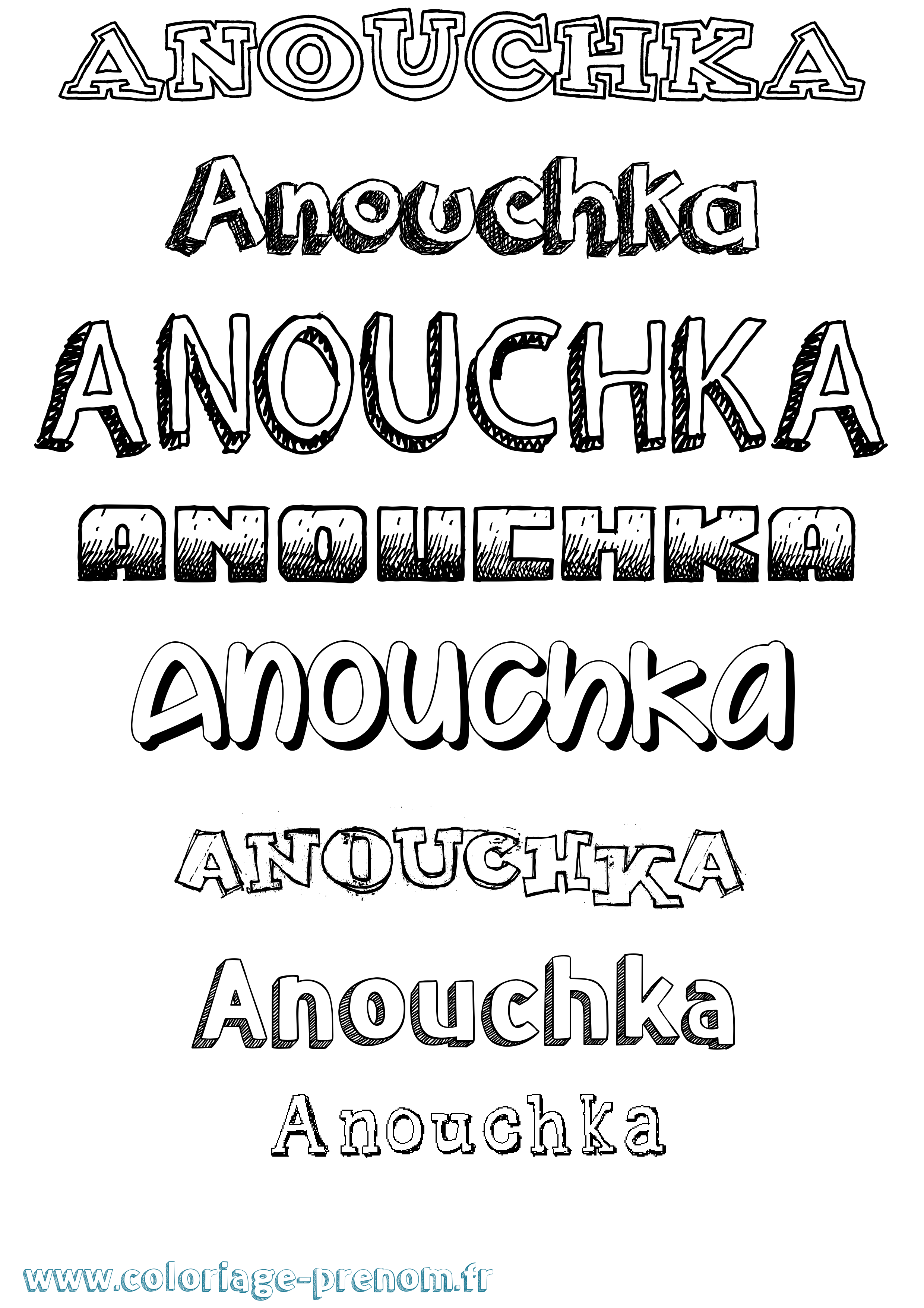 Coloriage Anouchka Dessiné Coloriage prénom Anouchka Dessiné
