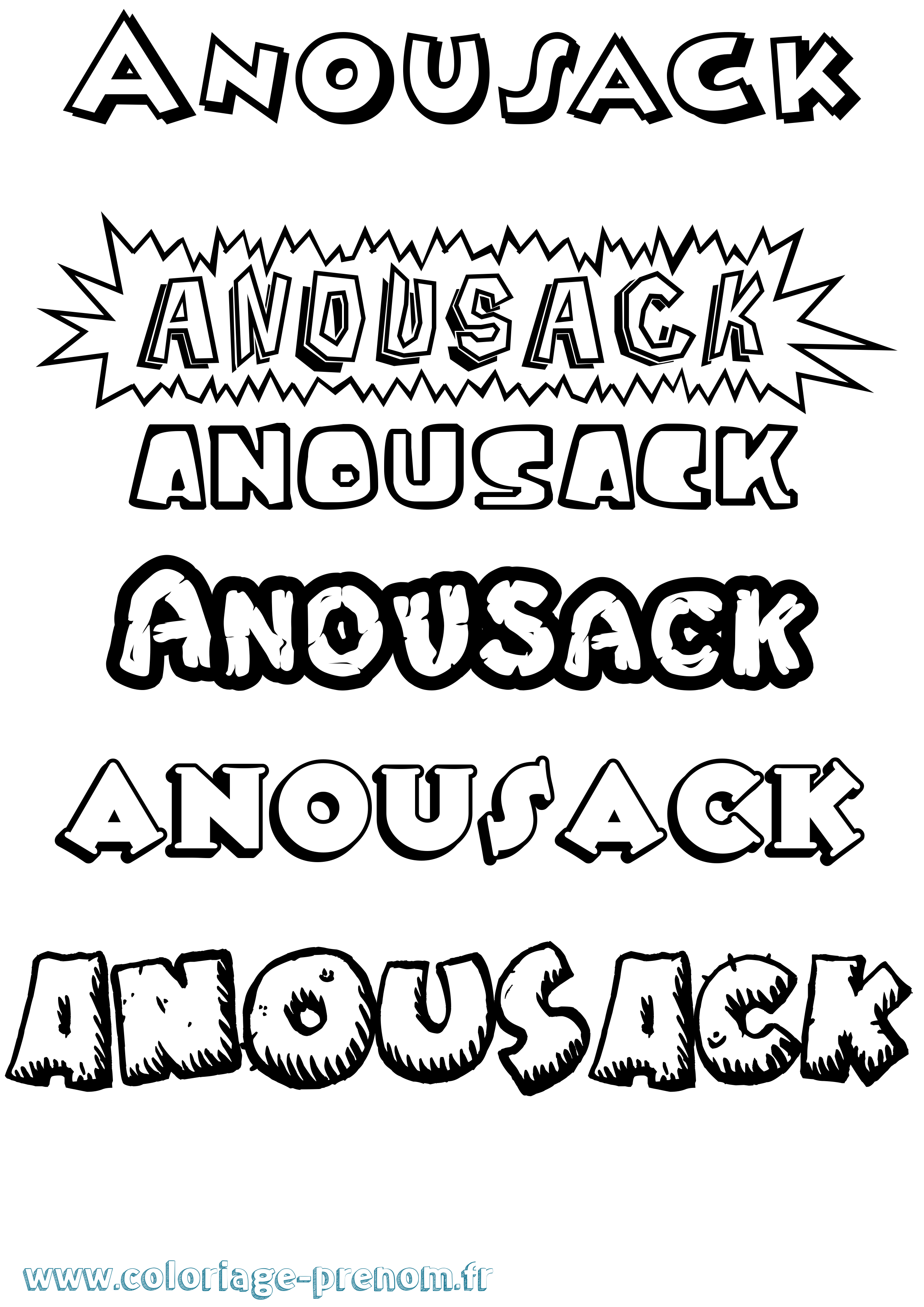 Coloriage Anousack Dessin Animé Coloriage prénom Anousack Dessin Animé